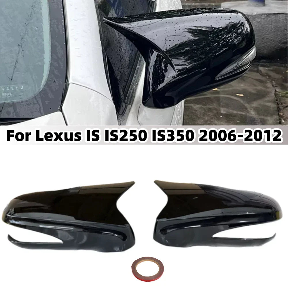 Rearview Mirror Cover Cap 2 x Gloss Black for Lexus IS250/IS350/IS F (2006–2012)