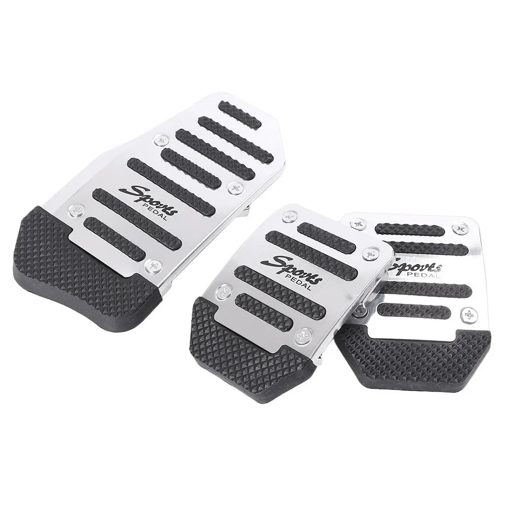 Anti-Slip Foot Rest Throttle Brake Clutch Pedal for Universal Manual Silver