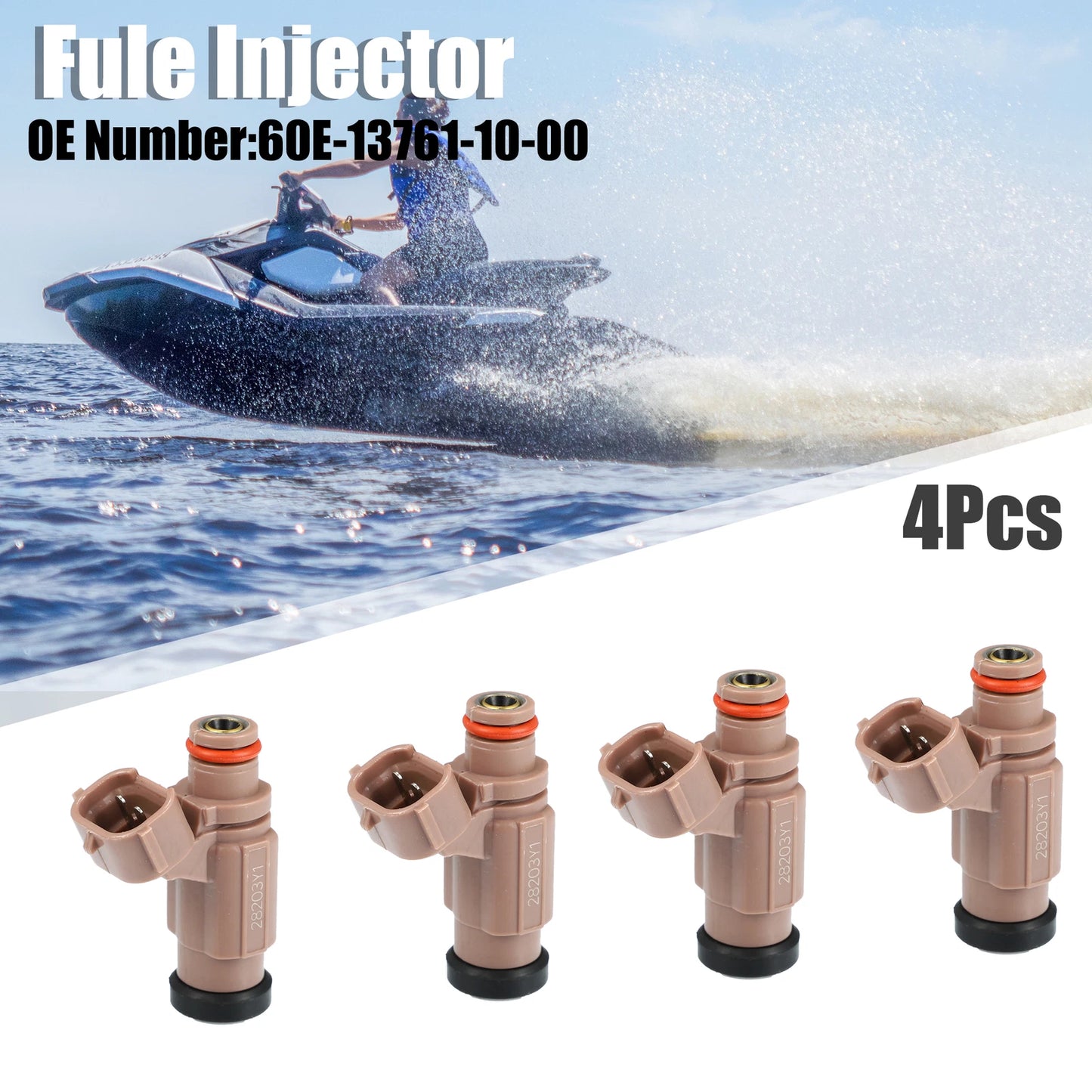 4X Fuel Injector 60E-13761-10-00 for Yamaha AR230 SX230 (2005–2009)