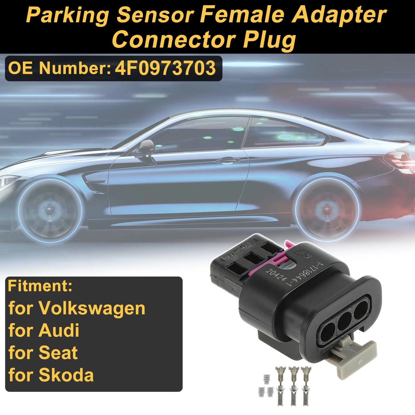 3 Pin Parking Sensor Connector Plug for Volkswagen