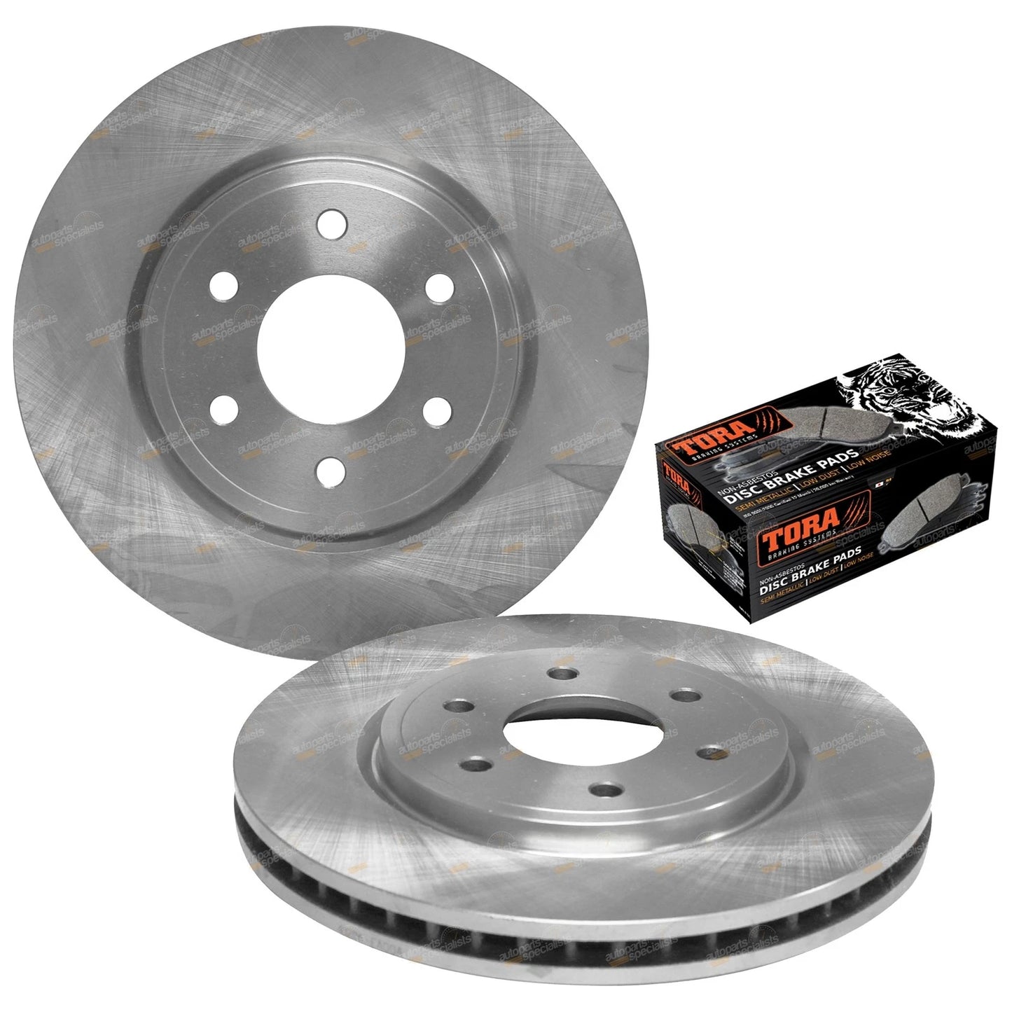 2 Front Disc Brake Rotors + Pads Set for Nissan Pathfinder R51 (2006–2012)