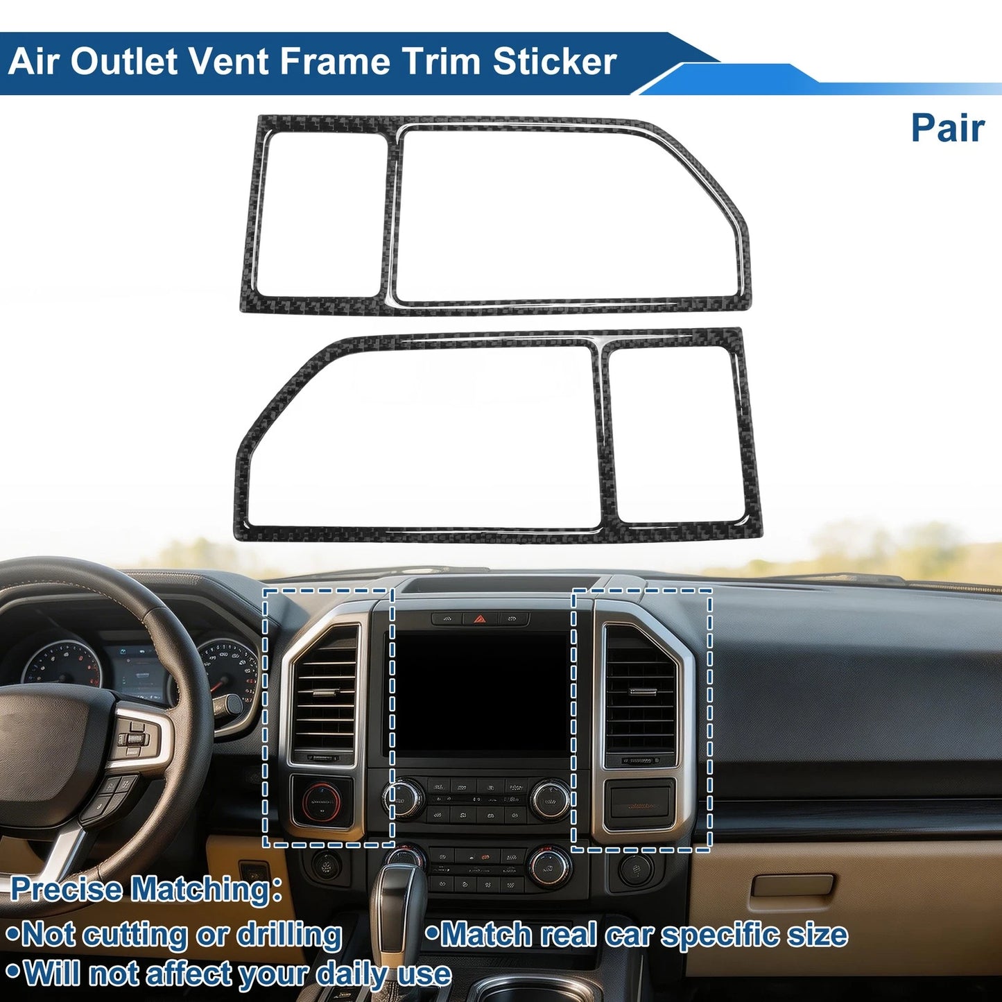 Air Condition Outlet Vent Trim Cover Frame for Ford F150 (2015–2021) 1 Pair
