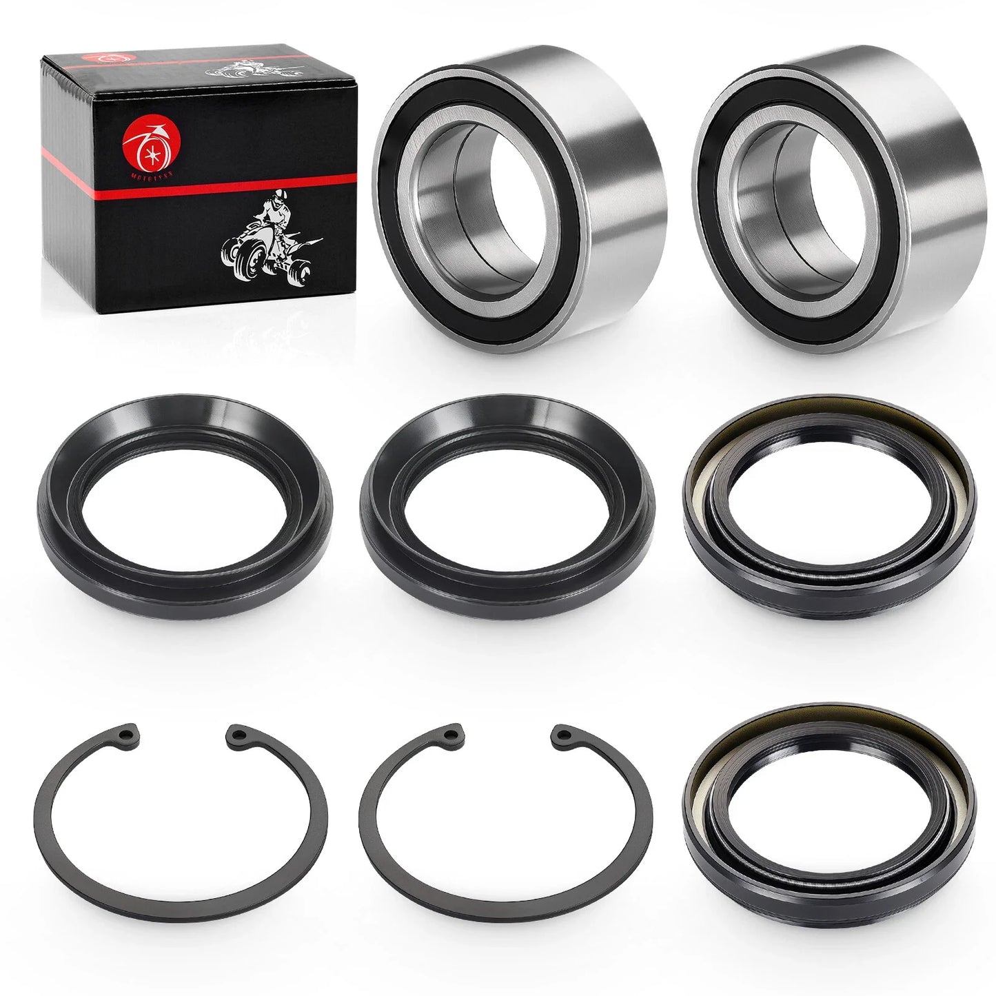 Rear Wheel Bearings w/ Seals Kit for Honda Rincon (2006–2023)