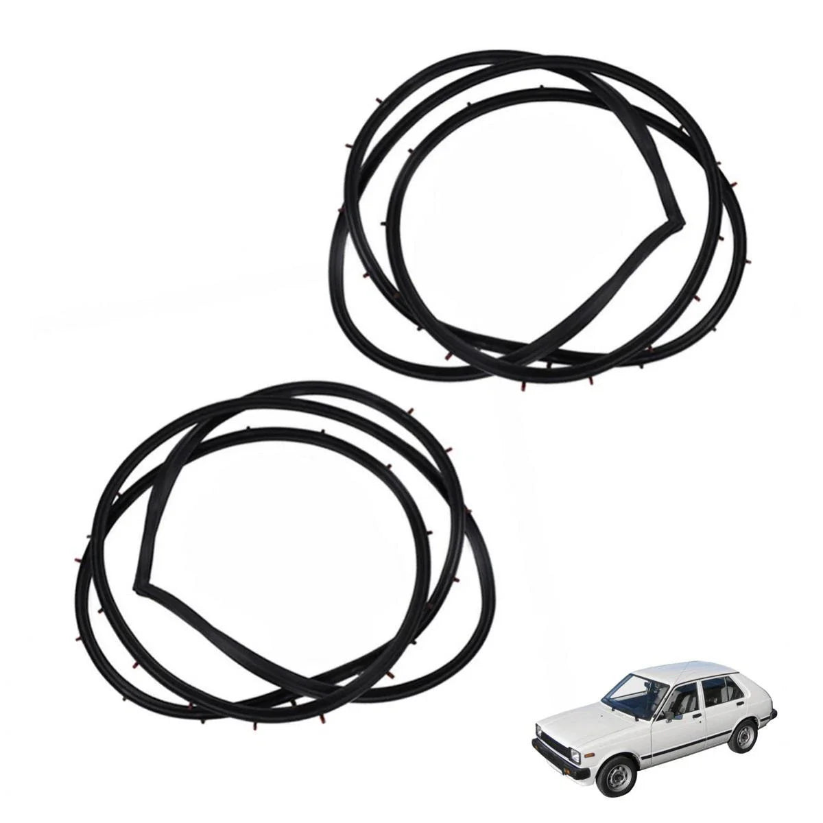 Door Rubber Seal Rear Pair Fits Toyota Starlet KP60 KP61 Sedan 4D 1978-84 D06