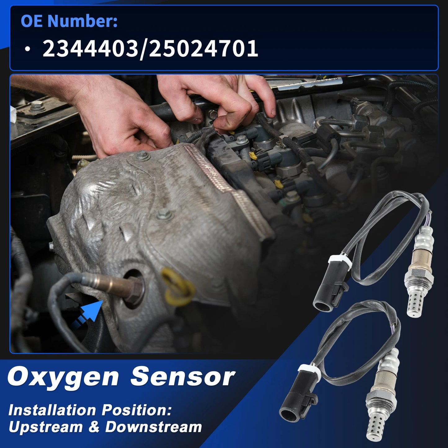 2X Upstream & Downstream O2 Sensors for Ford F-150 4.2L (2005–2008) 2344403/25024701