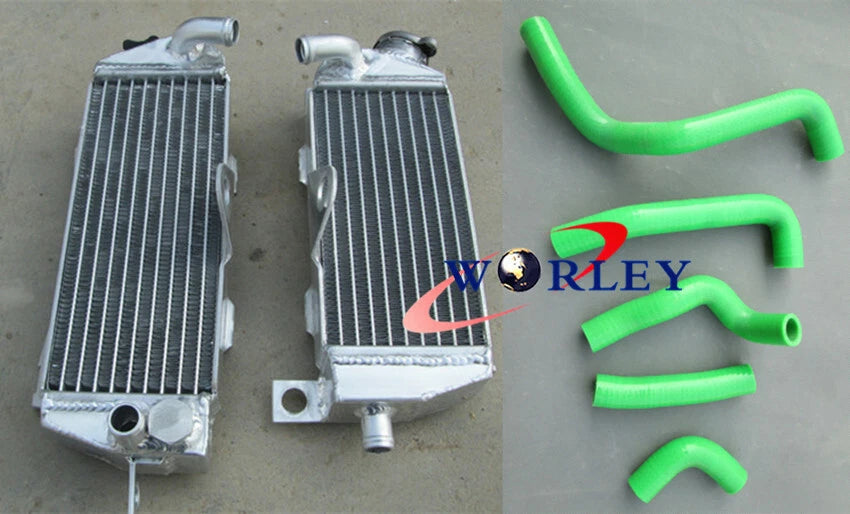 Green Hose and Aluminum Radiator for Kawasaki KDX200 KDX220 (1995–2006)