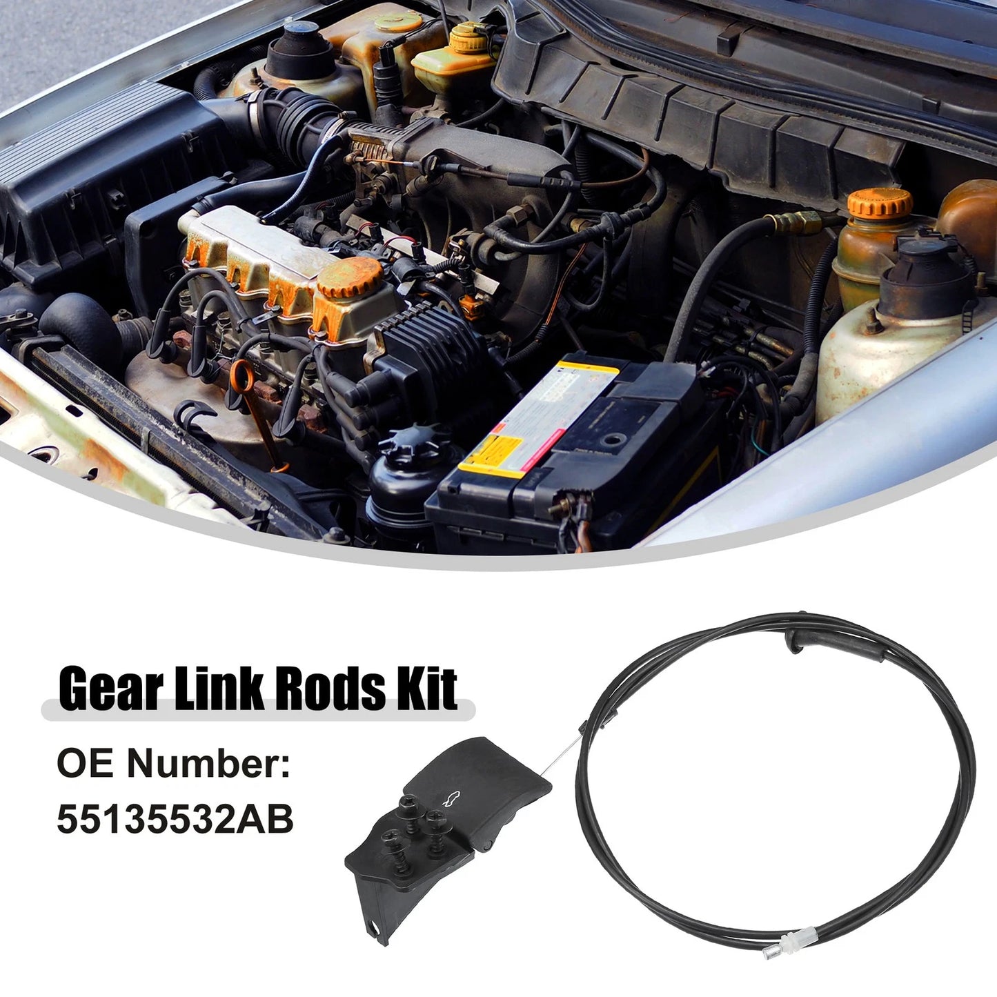 Front Hood Latch Release Cable for Jeep Grand Cherokee (1999–2004) No. 55135532AB