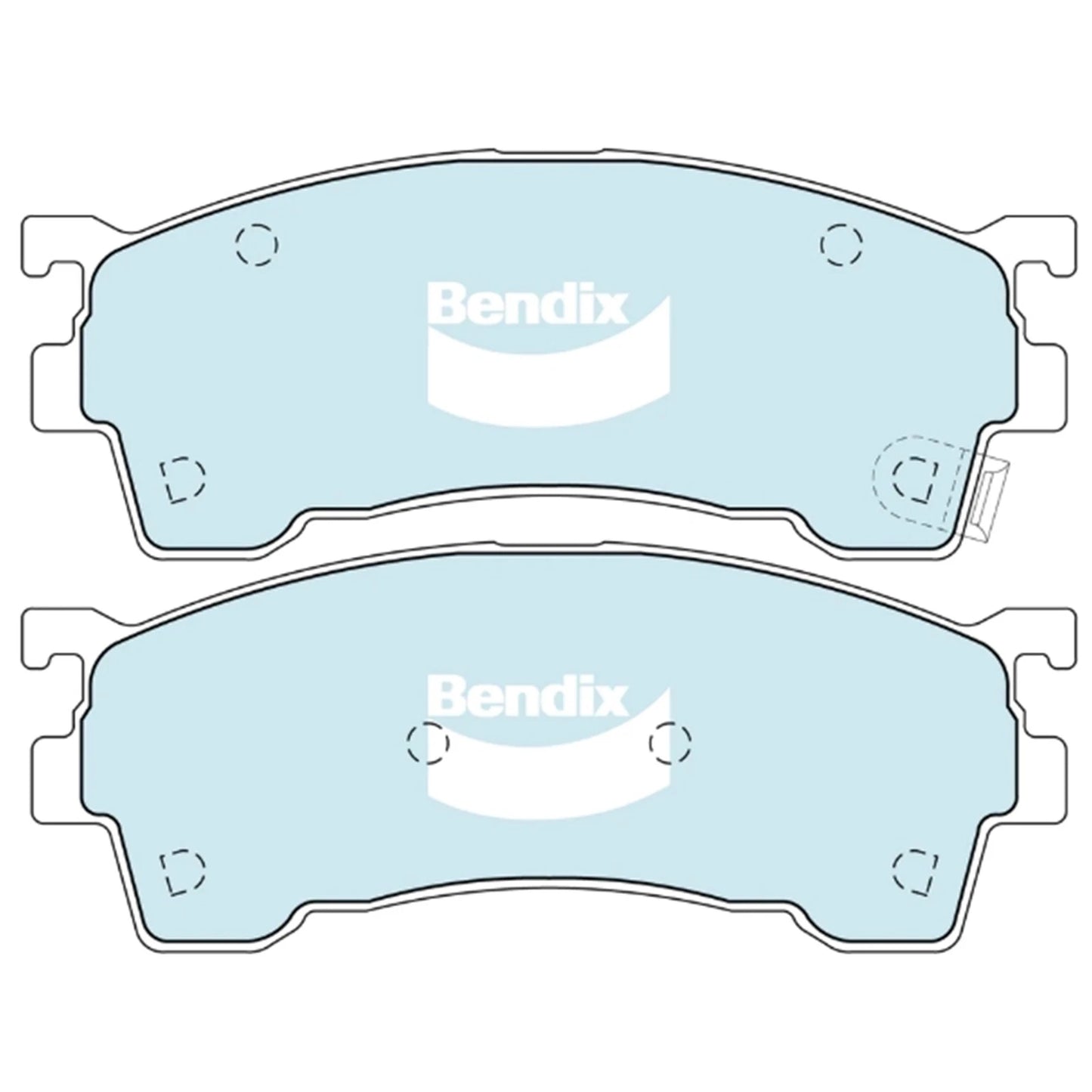 Set of 4 Bendix Front Disc Brake Pads for Ford Laser (1999–2002)