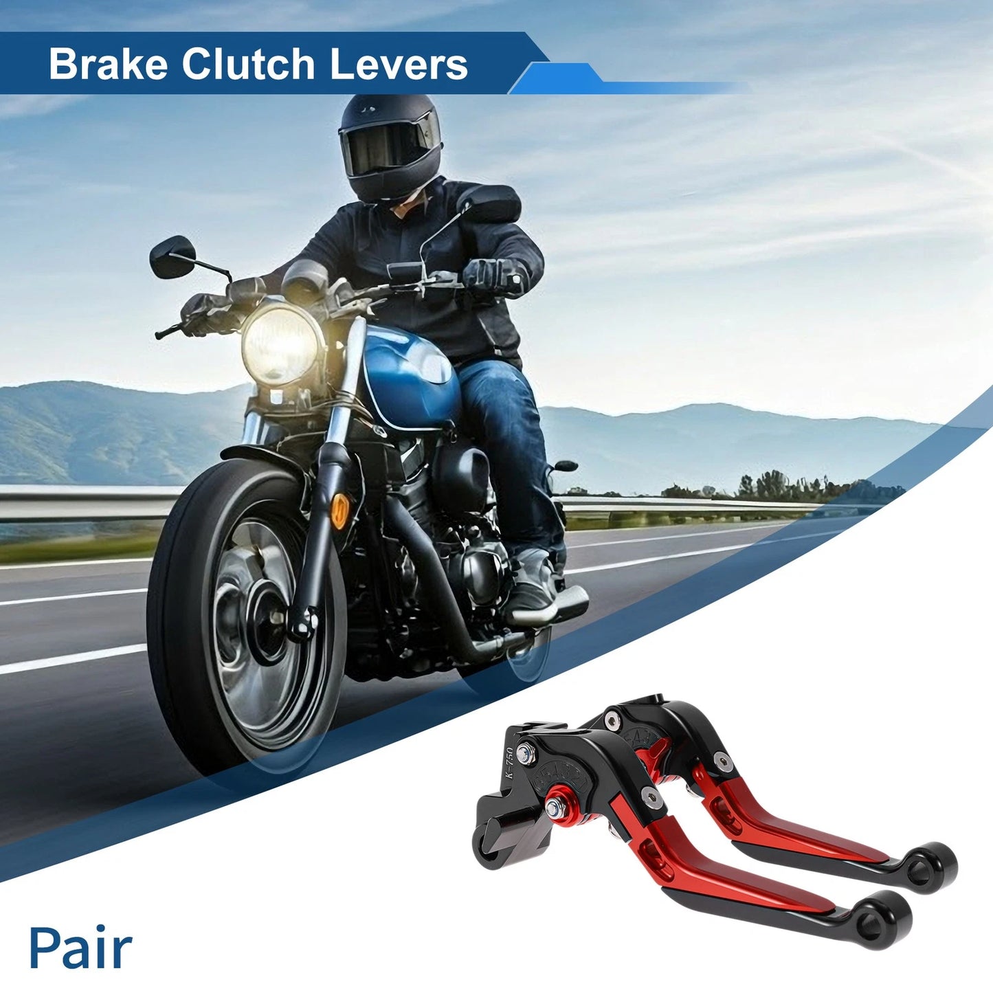 Short Long Brake Clutch Levers for Kawasaki Ninja 650R (2009–2016) Black Red