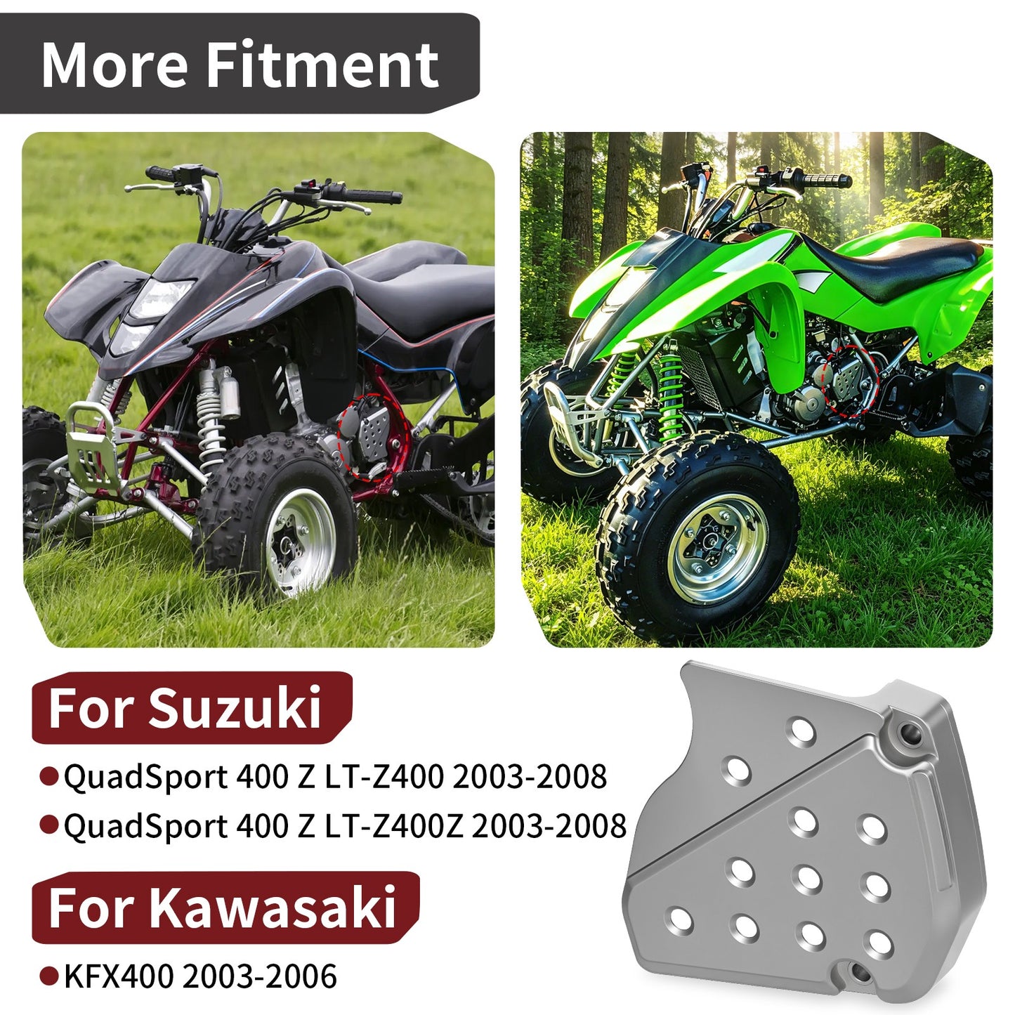 Front Sprocket Cover for Suzuki QuadSport Z400 (2003–2008) & Kawasaki KFX400 (2003–2006)