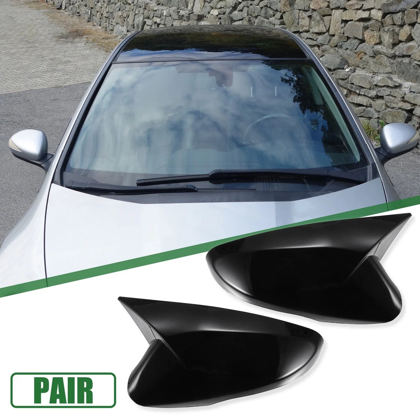 Rearview Mirror Cover Caps for Hyundai Veloster (2012-2017) Gloss Black