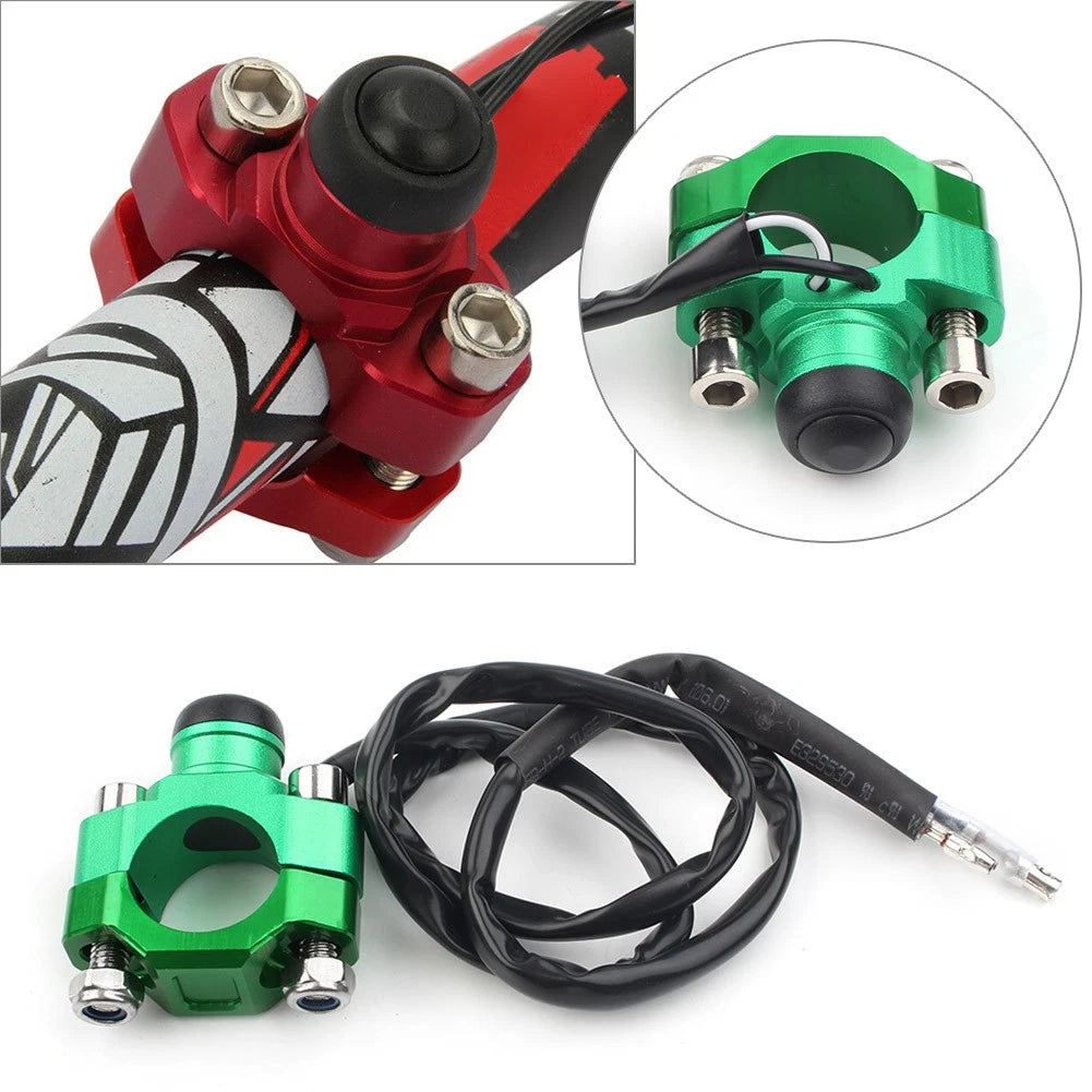 Rotating Bar Clamp Start Stop Kill Switch Button for 7/8" Handlebar