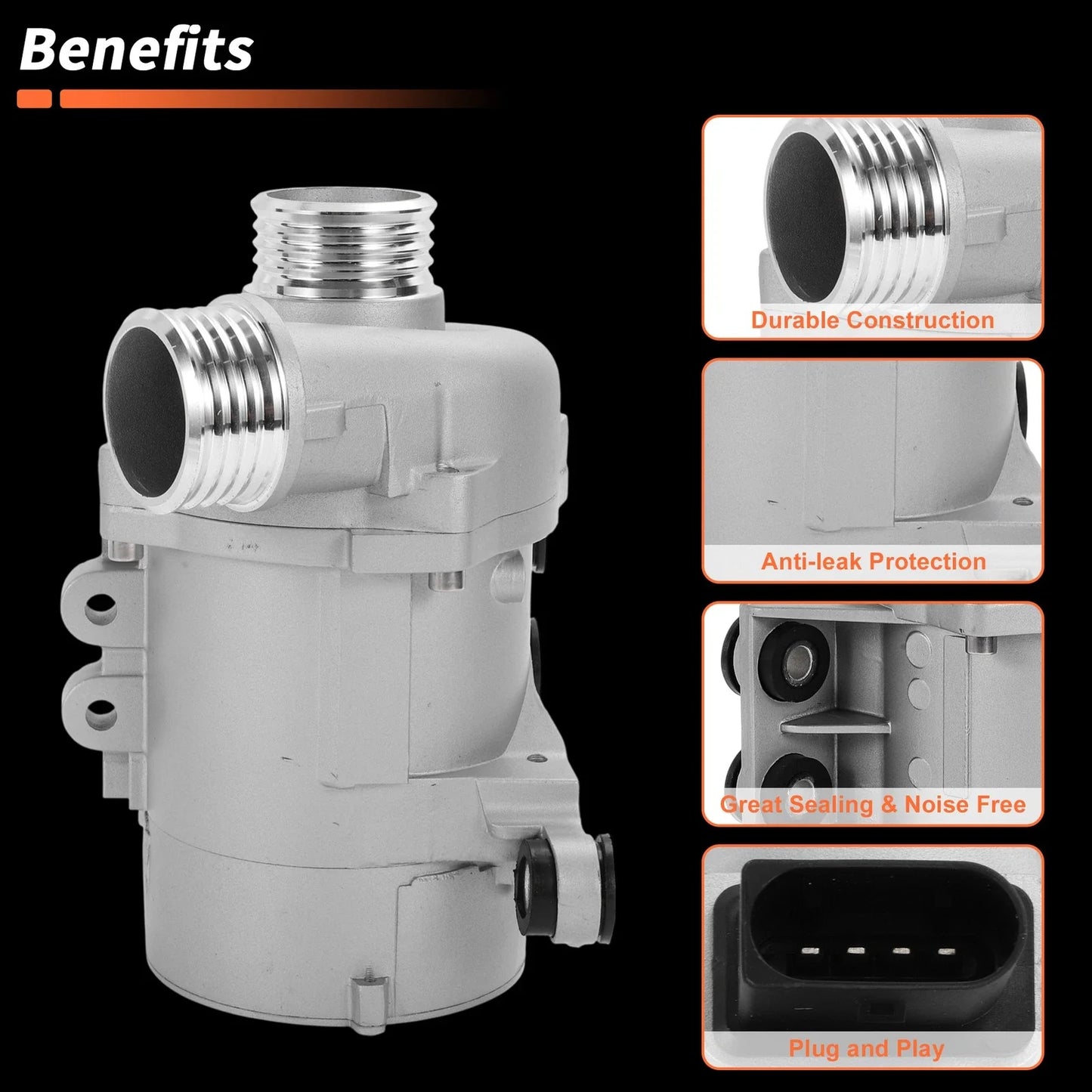 Electric Engine Water Pump 3.0L L6 for BMW 128i Convertible (E88)