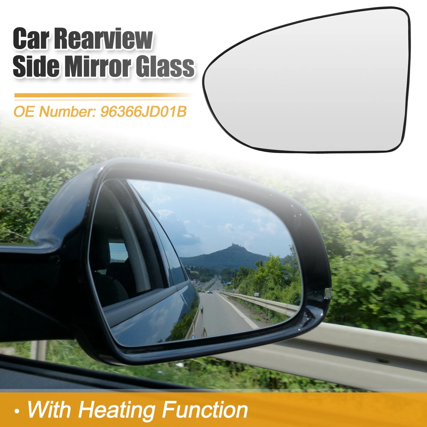 Left Side Heated Mirror Glass for Nissan Qashqai (No. 96366JD01B)