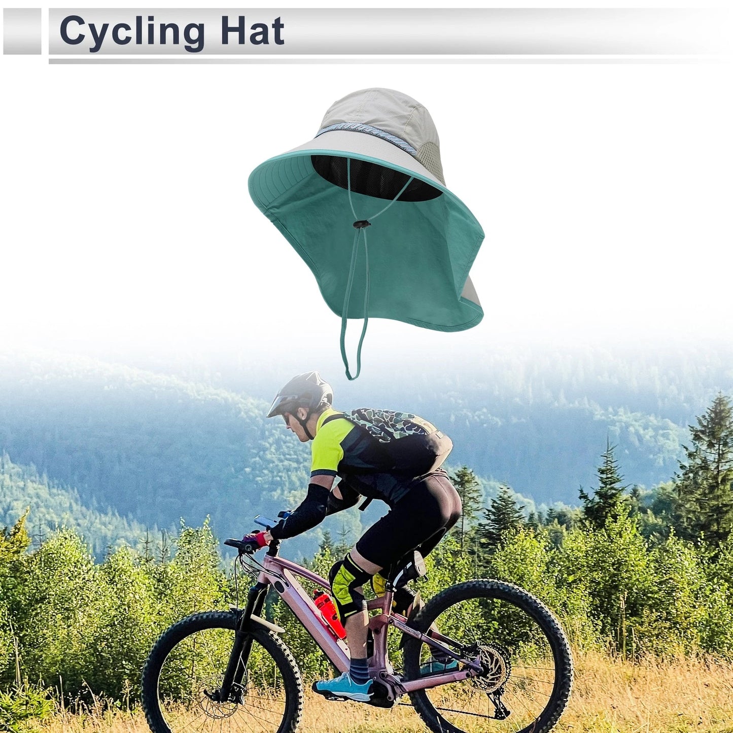 Cycling Hat for Breathable Sun Protection Light Gray 15.75"x11.02"