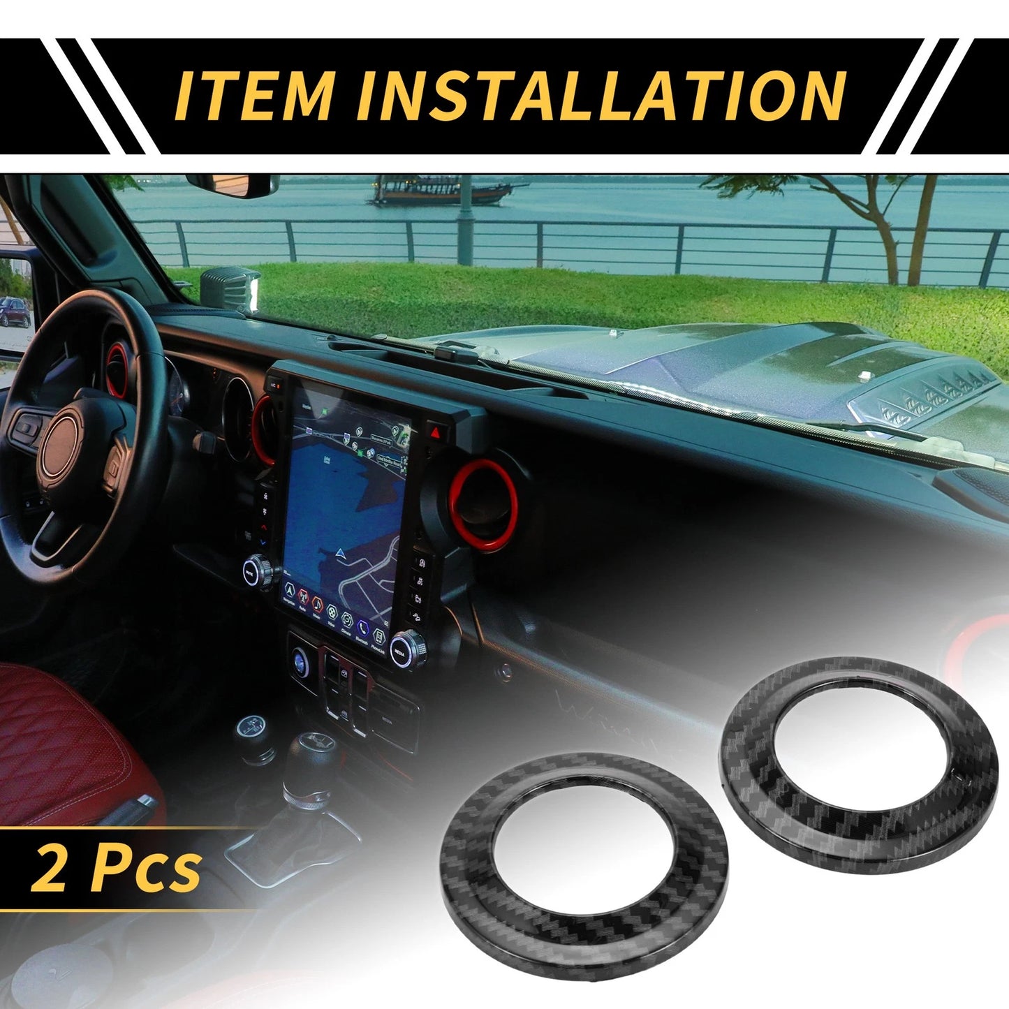 A Pillar Speaker Ring Cover Trim for Jeep Wrangler JK (2007–2014) Black
