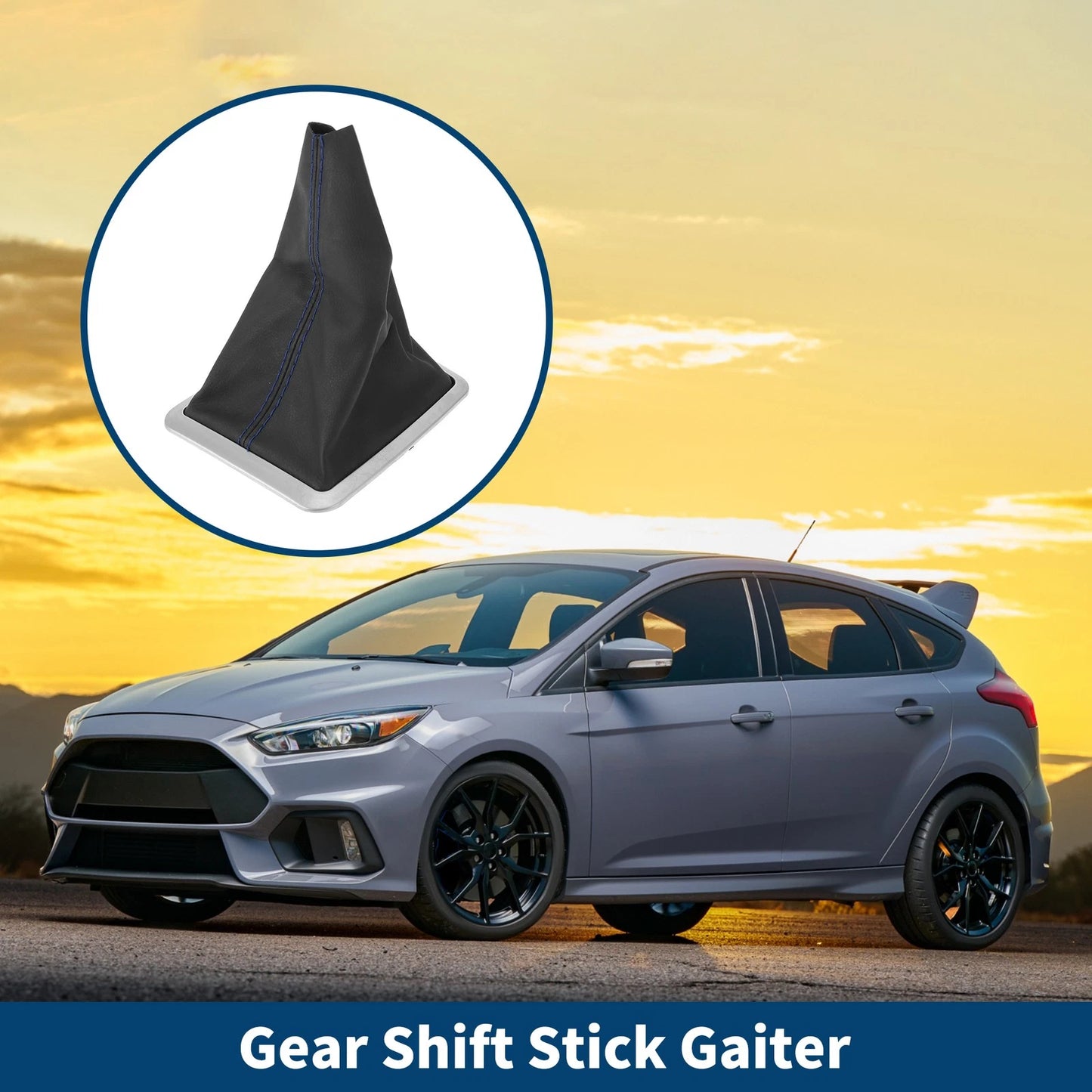 1 Pc Gear Shift Gaiter for Ford Focus MK2 (2004–2012) Black Blue Leather