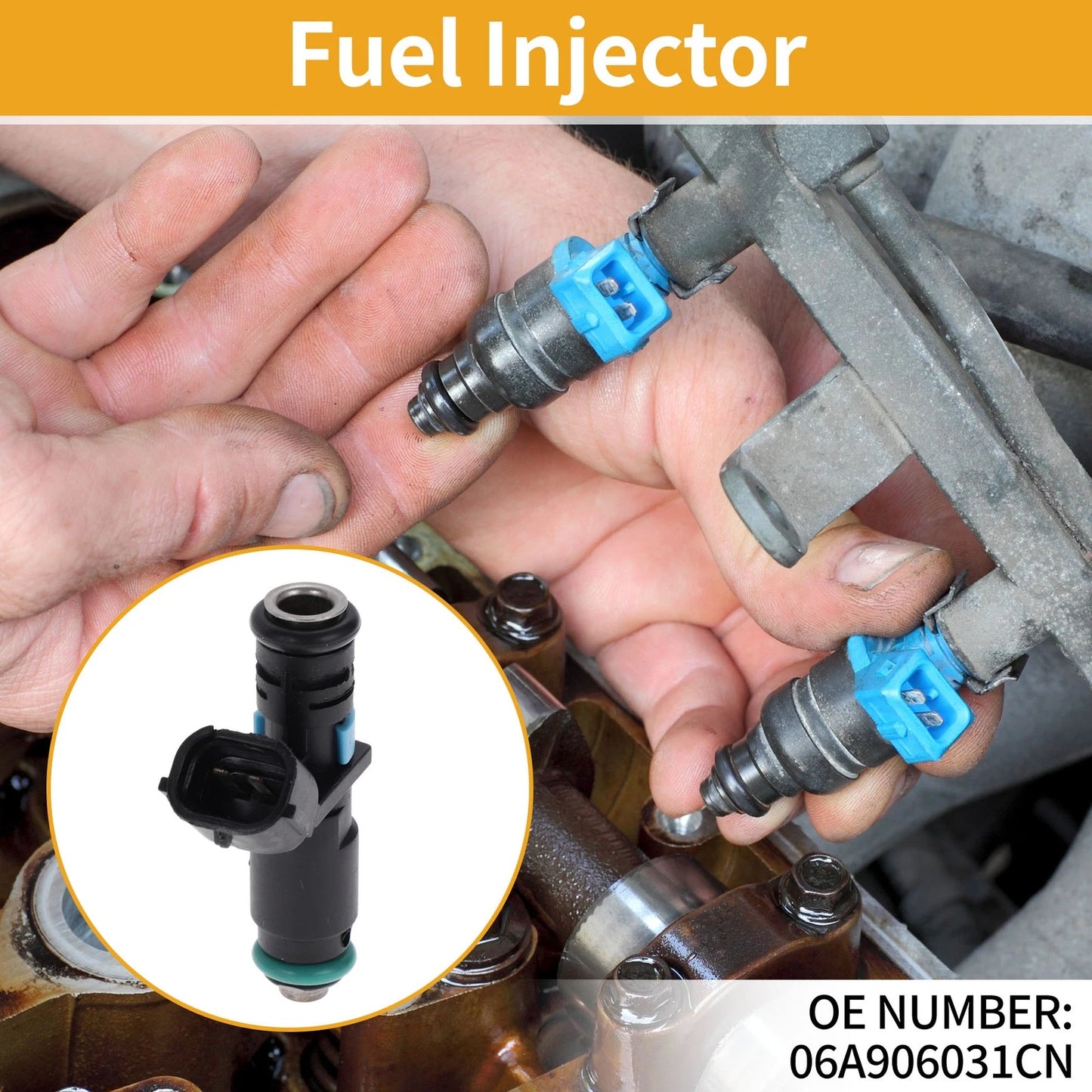 1 Pc Fuel Injector No.06A906031CN for VW Jetta (2010)
