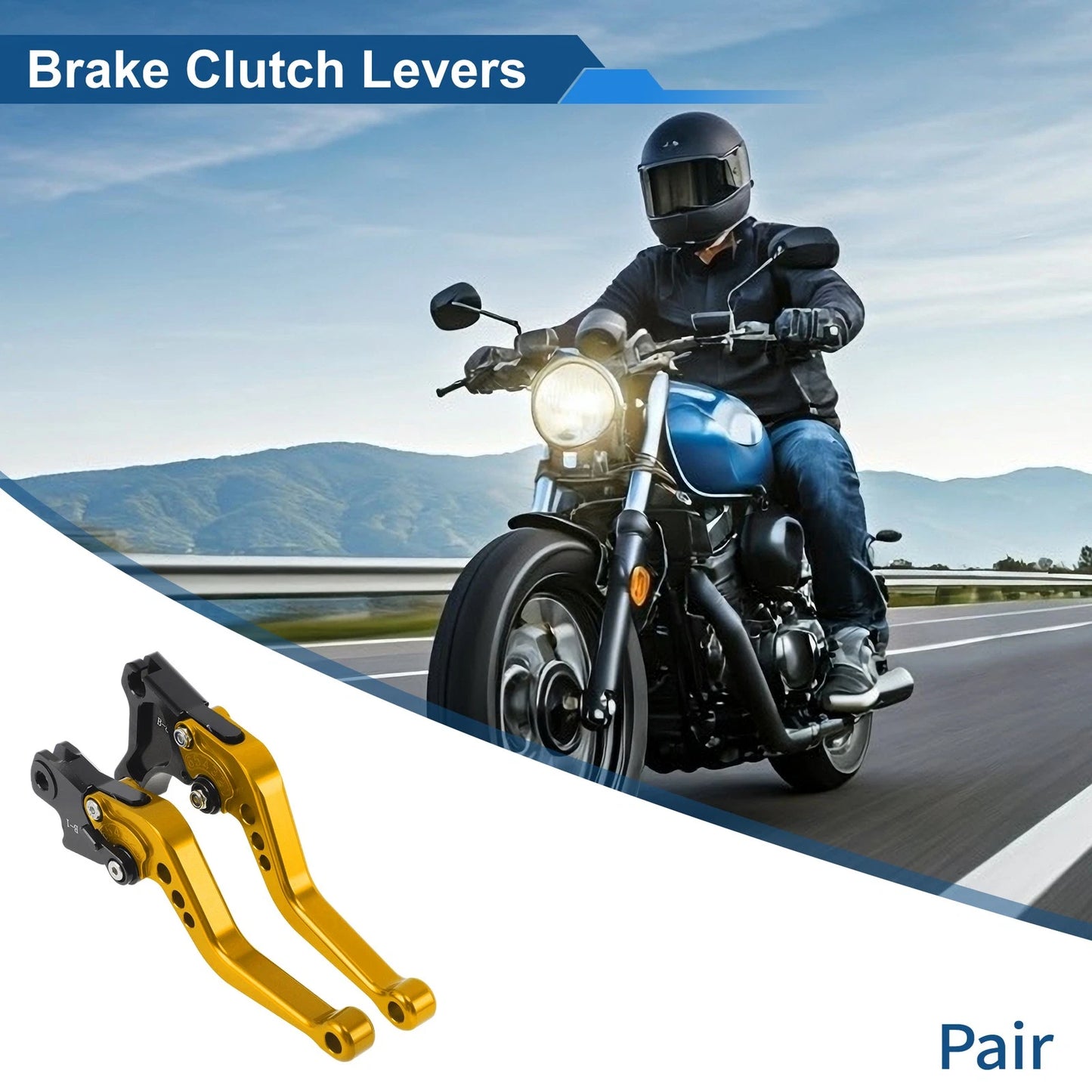 Short Brake Clutch Levers for BMW F650GS (2008–2012) - Gold Tone, 1 Pair