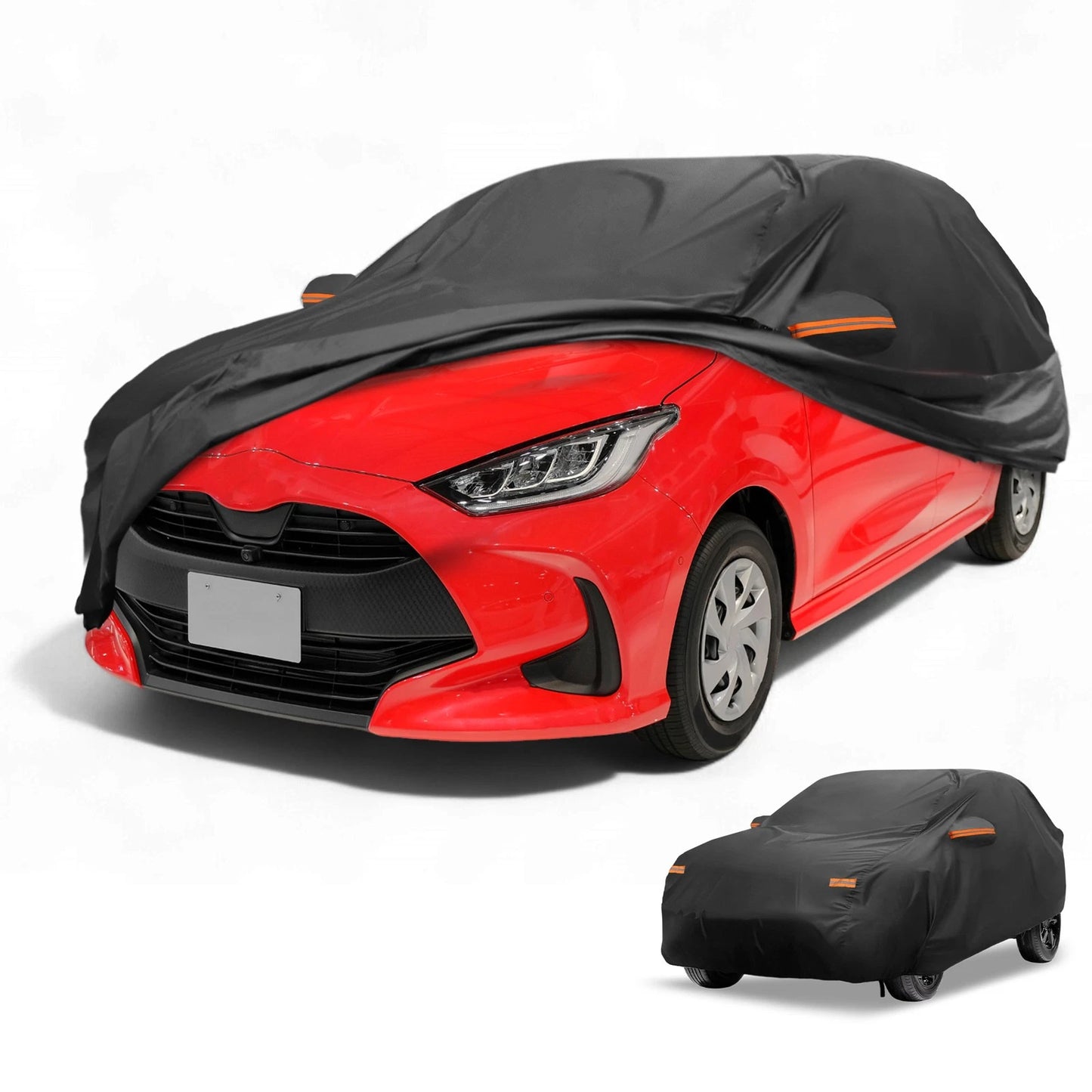 Waterproof Car Cover for Toyota Yaris (All Weather, Black, Aluminum Film)