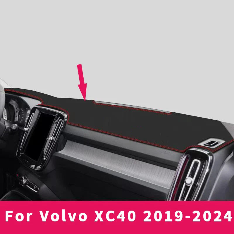 Leather Dashboard Cover Dashmat Anti-Sun Pad for Volvo XC40 (2019–2024)