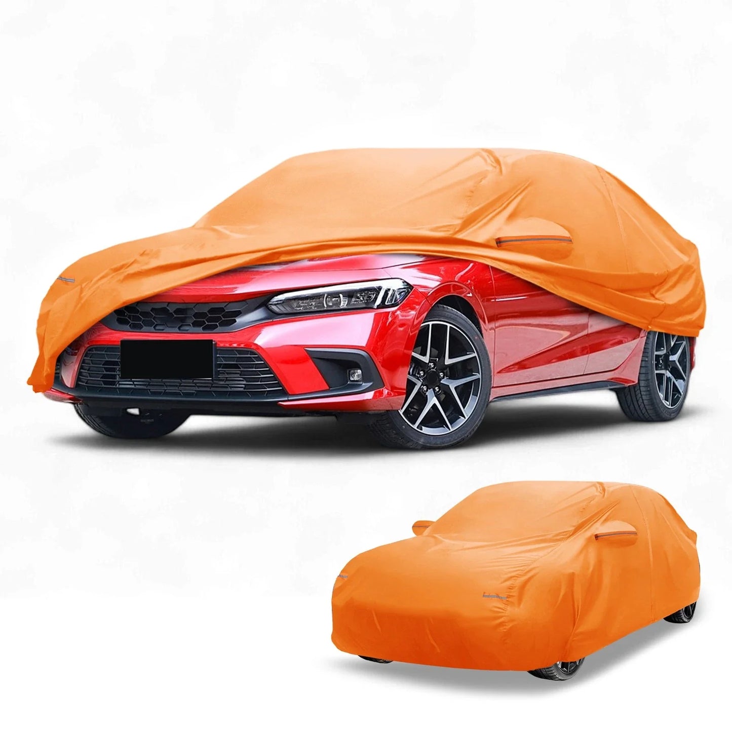Waterproof All Weather Car Cover for Honda Civic (2016-2023) - Orange 210D-PU