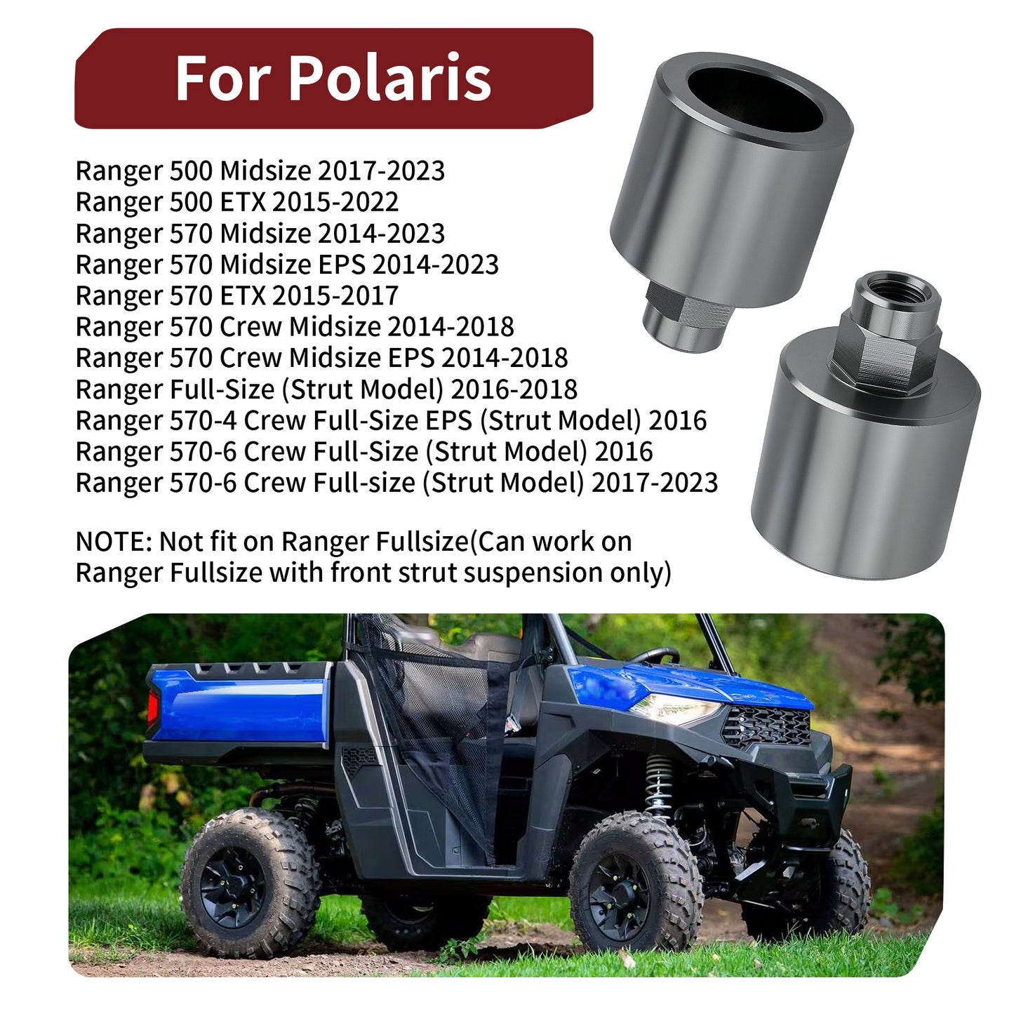 2" Lift Kit for Polaris Ranger 500 570 570-4 570-6 Crew (2014–2023)