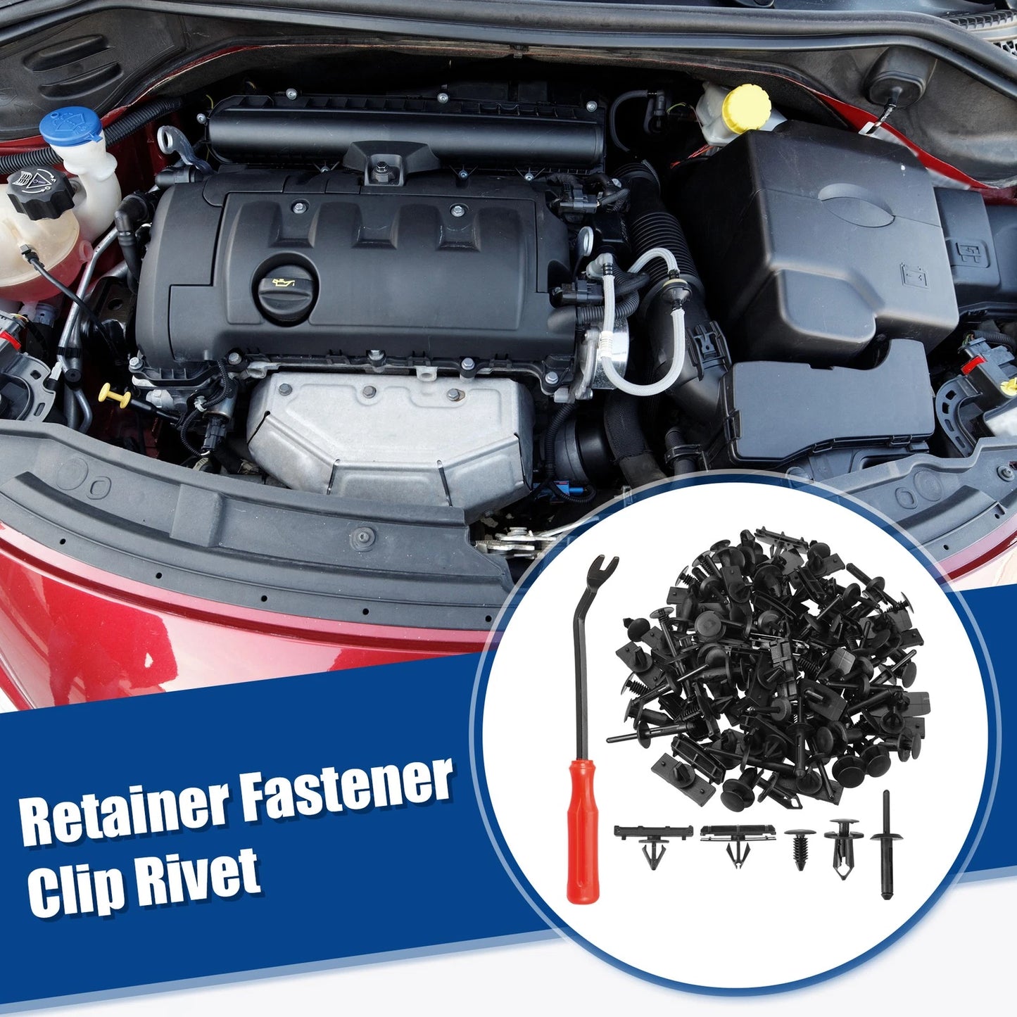 100 Pcs Retainer Fastener Clip Rivet Kit for Jeep Wrangler (2007–2018)