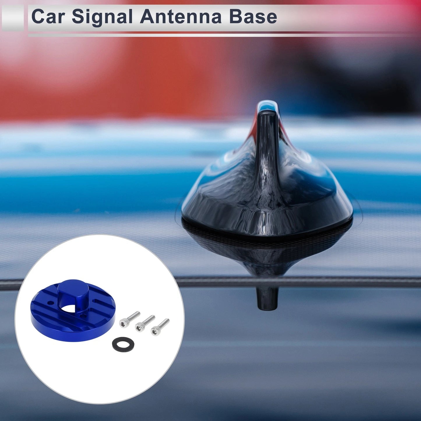 Set of 1 Car Signal Antenna Base for Jeep Wrangler JK/JL (2007–2017) Aluminum Blue