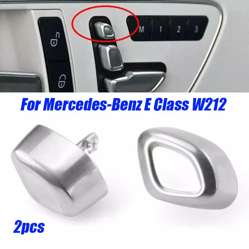 Chrome Door Seat Adjust Button Cover / 1 Pair / for Mercedes E Class (2009–2016)