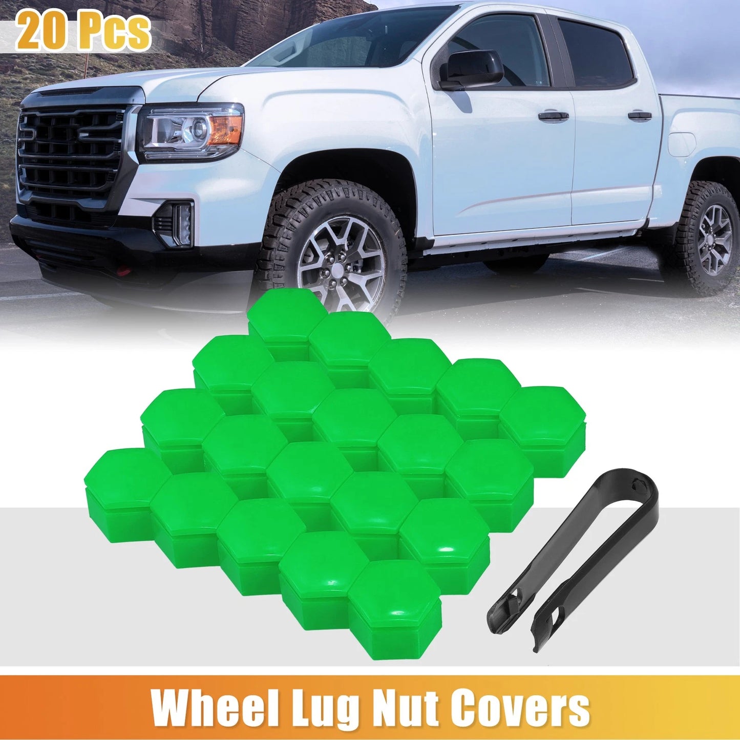 20 Pcs Wheel Lug Nut Cover for Land Rover Range Rover Sport (2006–2013) Green