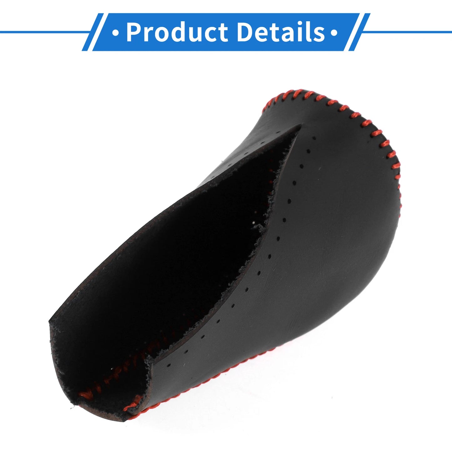 1 Pc Gear Shift Knob Cover for Toyota RAV4 (2013–2016) Black Red Faux Leather