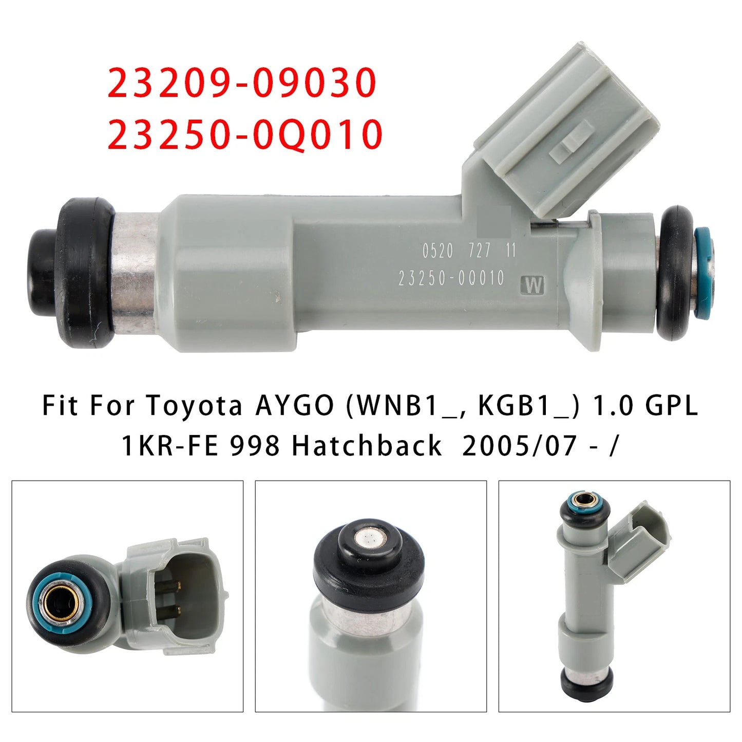 Fuel Injector for Toyota Citroen Peugeot 1.0 (2010–2015) 23209030 232500Q010