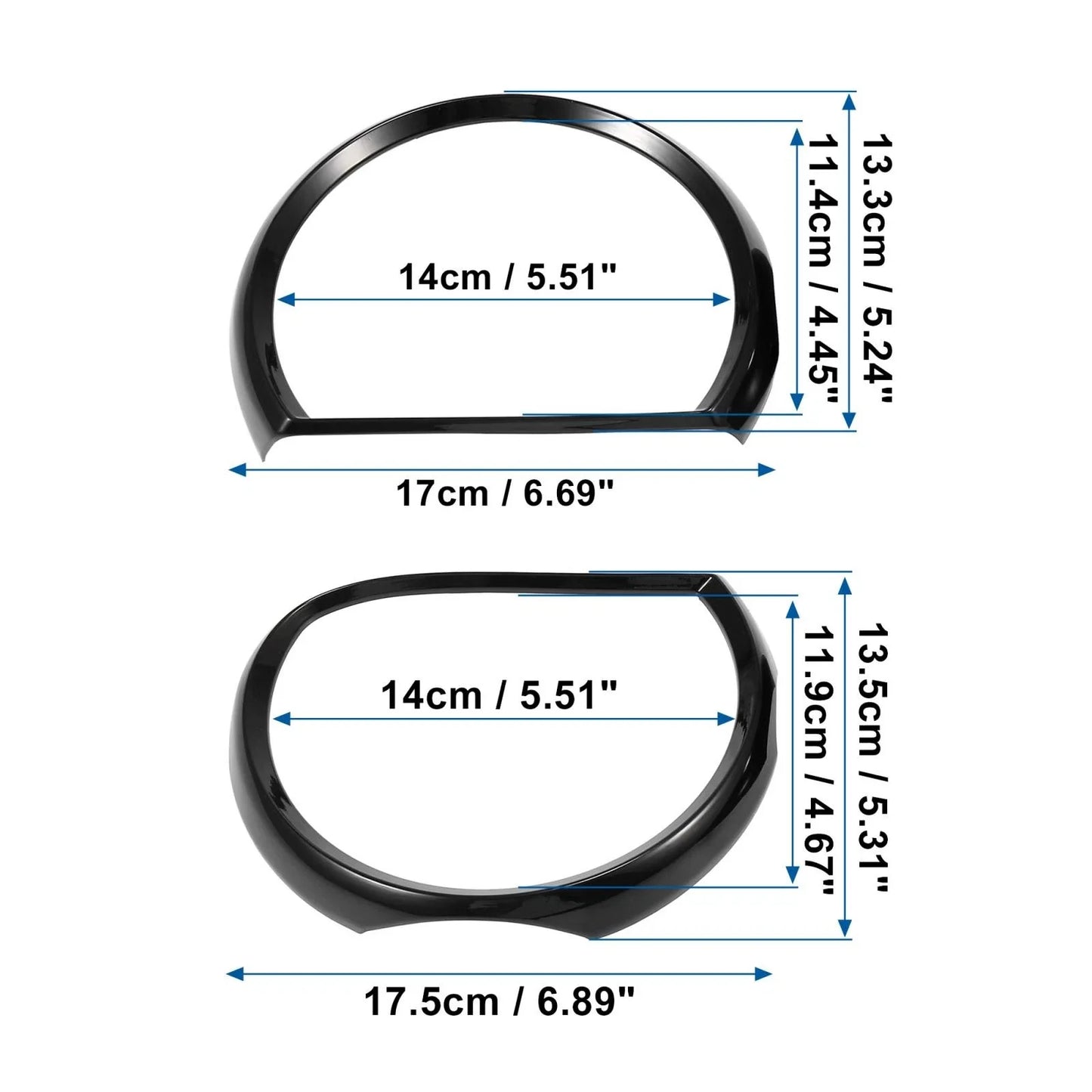 4 x Front Black Headlight Covers for Dodge Challenger (2015-2023)