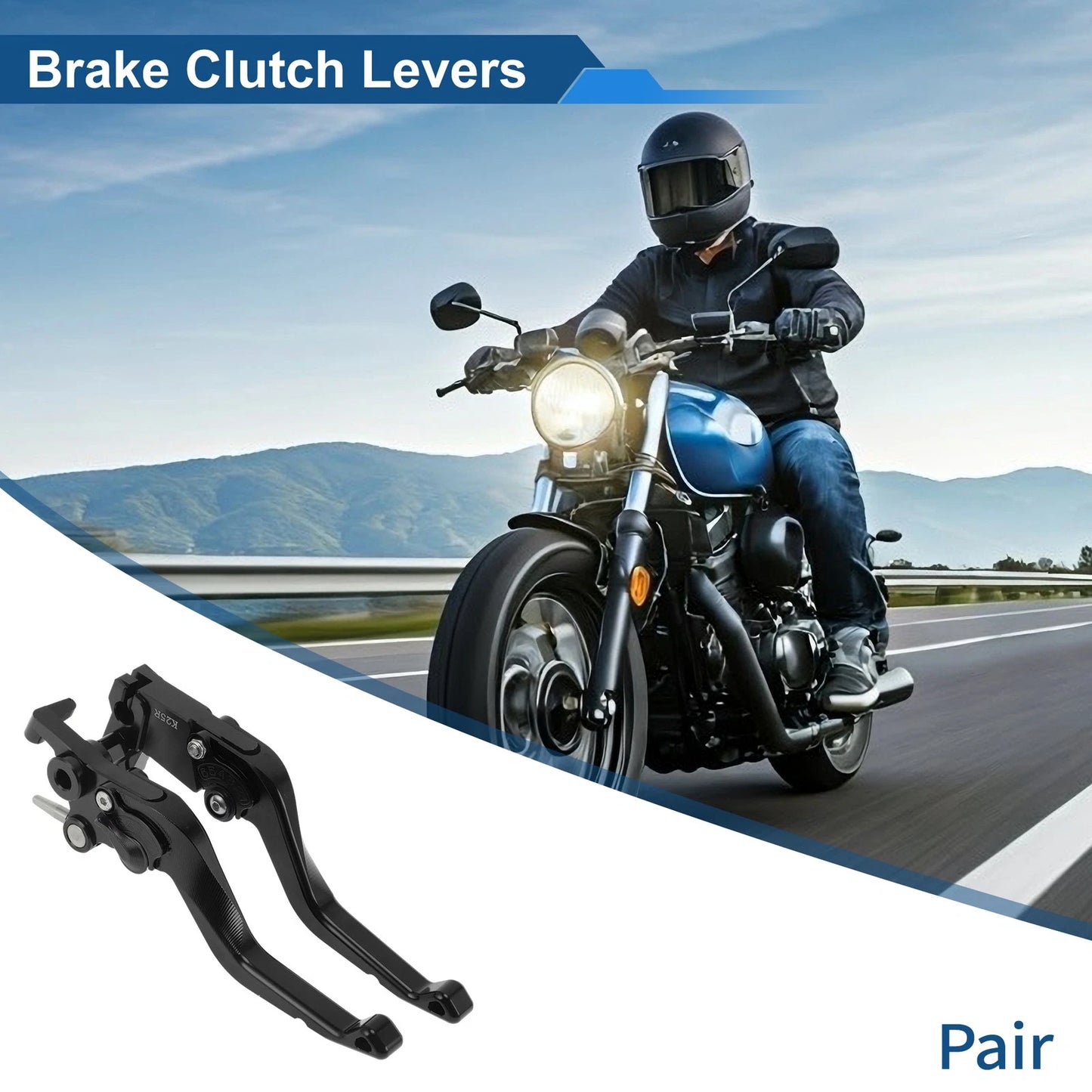 Short Brake Clutch Levers for KTM 790 Adventure R (2019–2024) Black 1 Pair