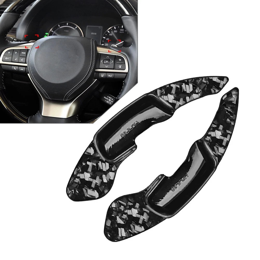 2X Steering Wheel Shift Paddle Pad for Lexus IS NX RX GS (Carbon Fiber)
