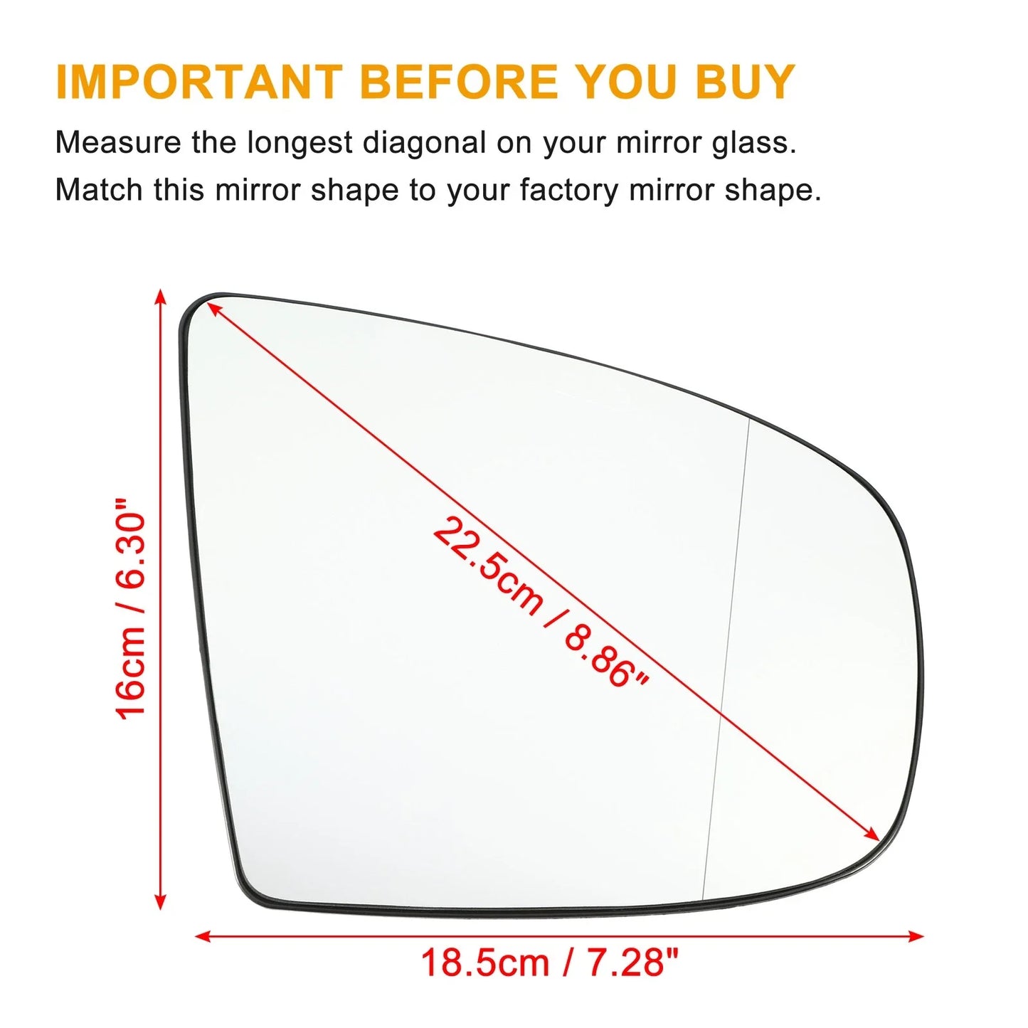 Pair Car Mirror Glass Replacement for BMW X5 X6