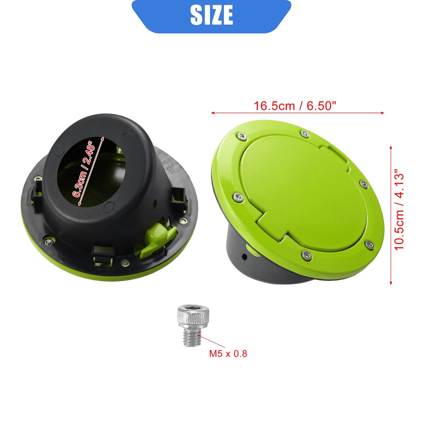 Green Aluminum Alloy Gas Fuel Tank Cap Cover for Jeep Wrangler (2007–2017)