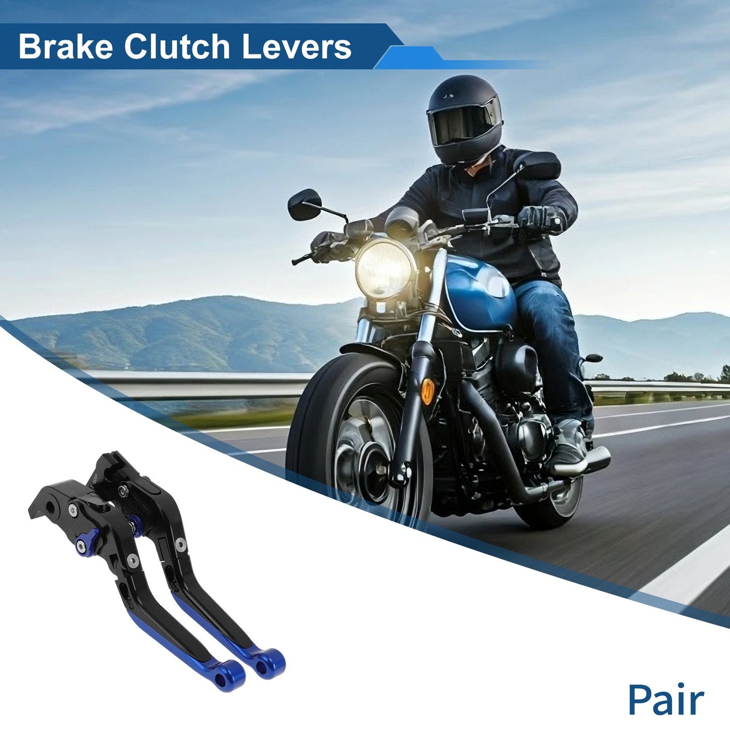 Short/Long Brake Clutch Levers for Yamaha YZF-R1 (2004–2008) Black Blue End