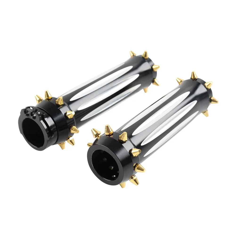 1'' Hand Grips for Harley Touring Dyna Softail - Black & White