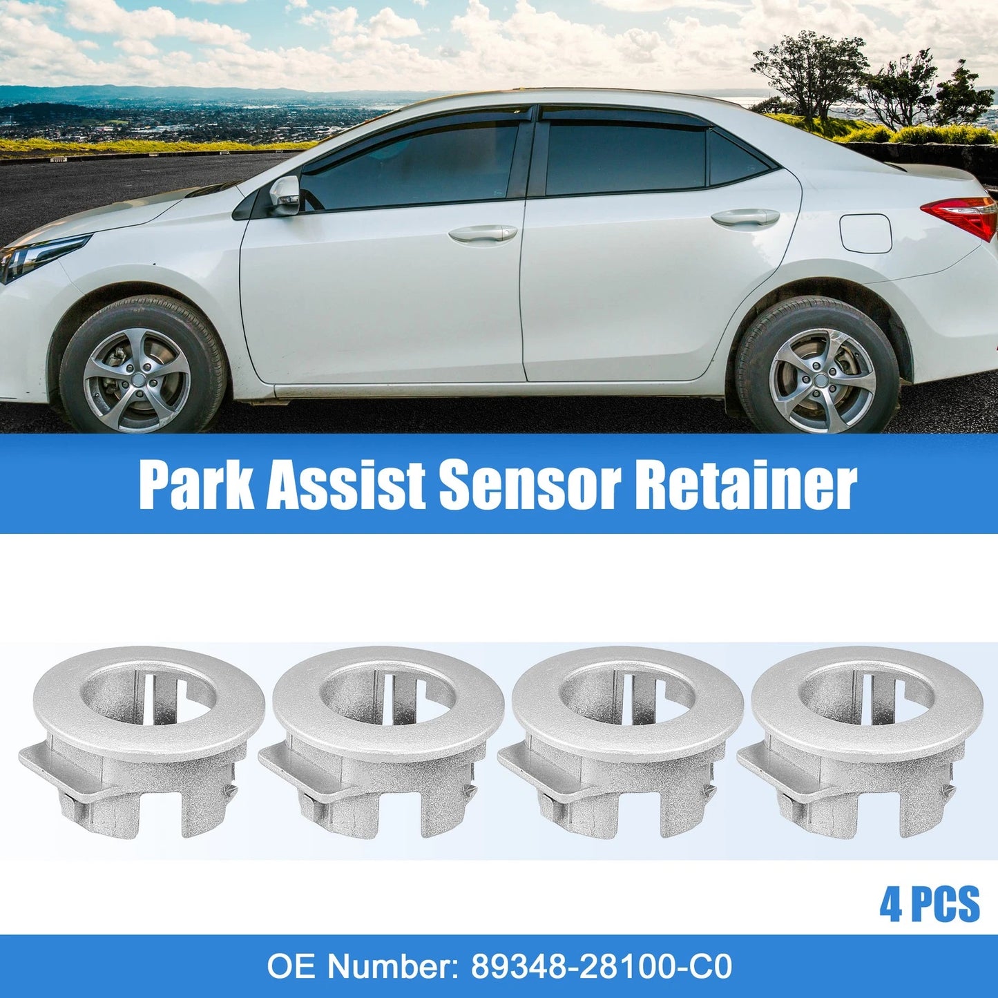 Set of 4 Parking Sensor Retainer Holders for Toyota (No. 89348-28100-C0)