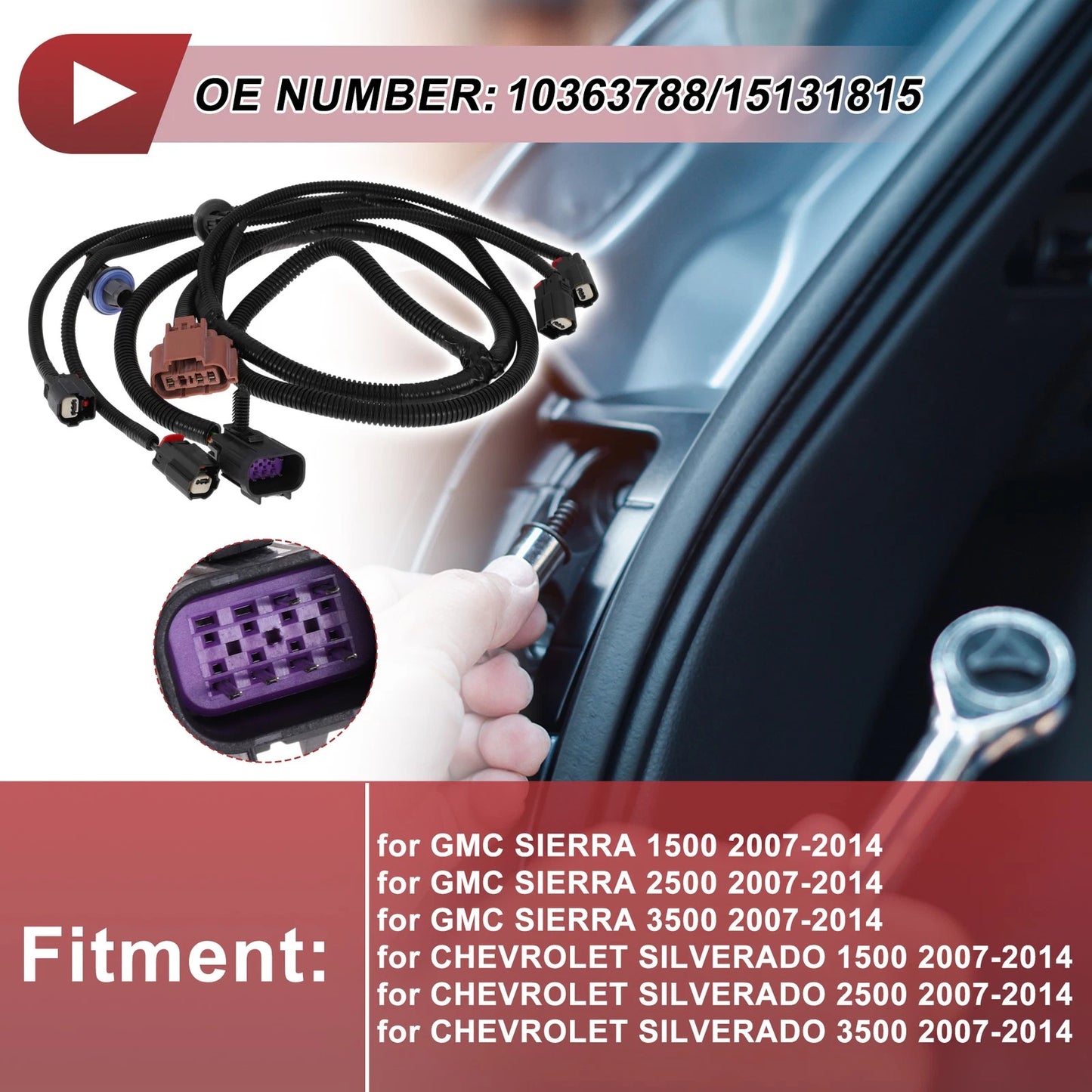 License Plate Light Socket Wiring for GMC Sierra 1500 (No. 10363788)
