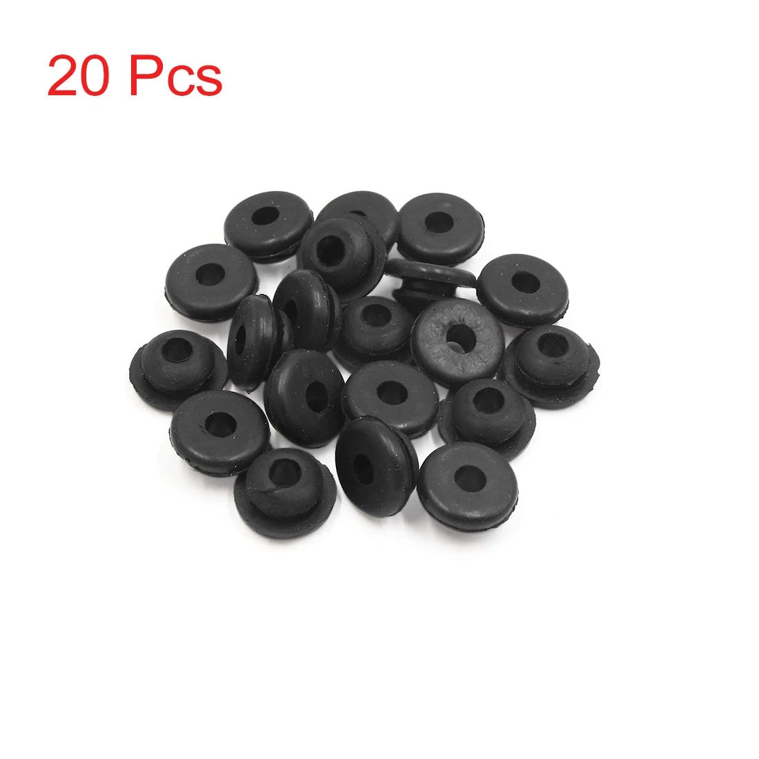 20pcs Black Rubber Shock Absorber Bushings for Car Motorcycle (6mm Hole)