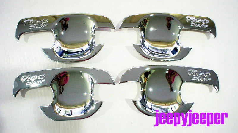 Chrome Door Handle Cover Insert Bowl Trim for Toyota Hilux MK7 Vigo Champ (2005-2015)