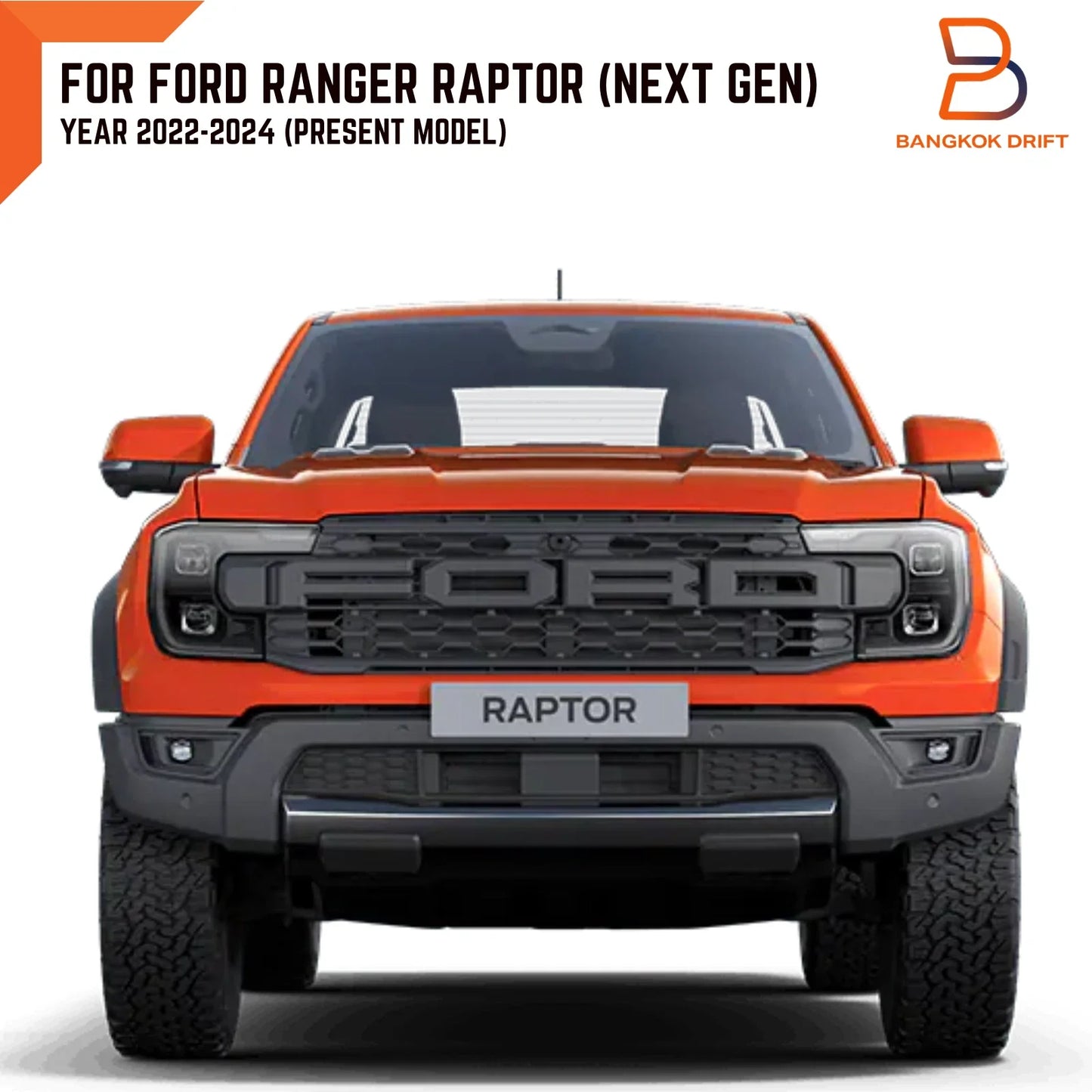 4 x White LED Front Grille Lights for Ford Ranger Raptor (2022-2025)