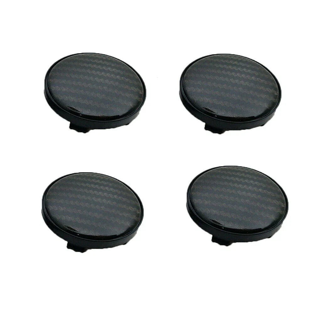 4 x Black Carbon Fiber Look Wheel Hub Center Caps Covers 60MM for Auto Car