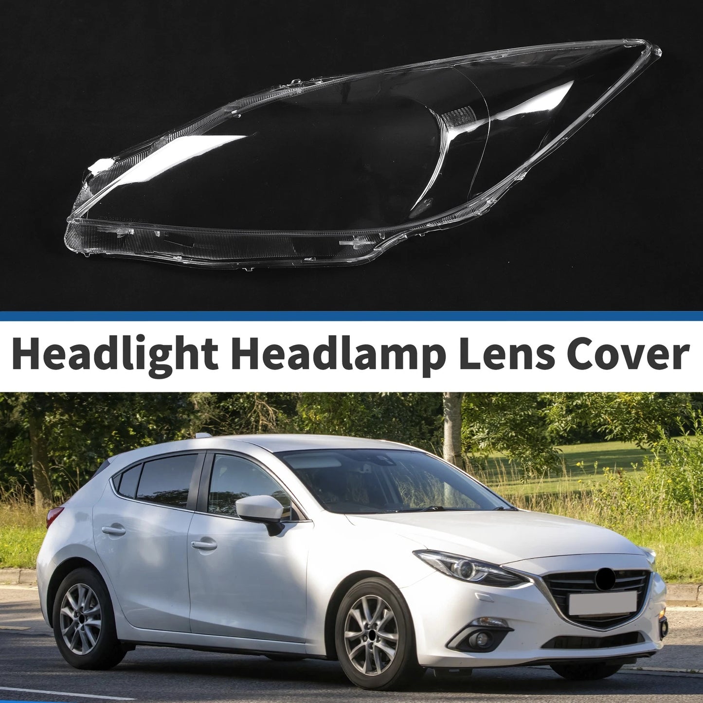 Headlight Lens Cover for Mazda 3 (2013–2015) PC Clear