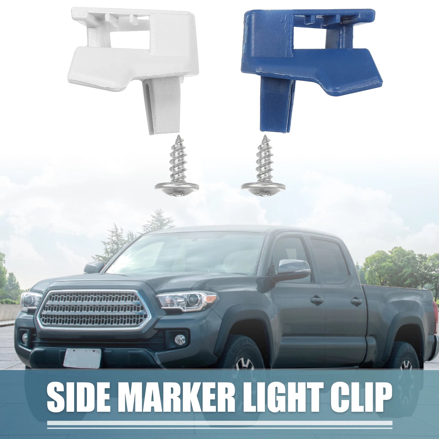 2pcs Front Marker Light Clip 53138-04010 for Toyota Tacoma (2001–2004) Blue White