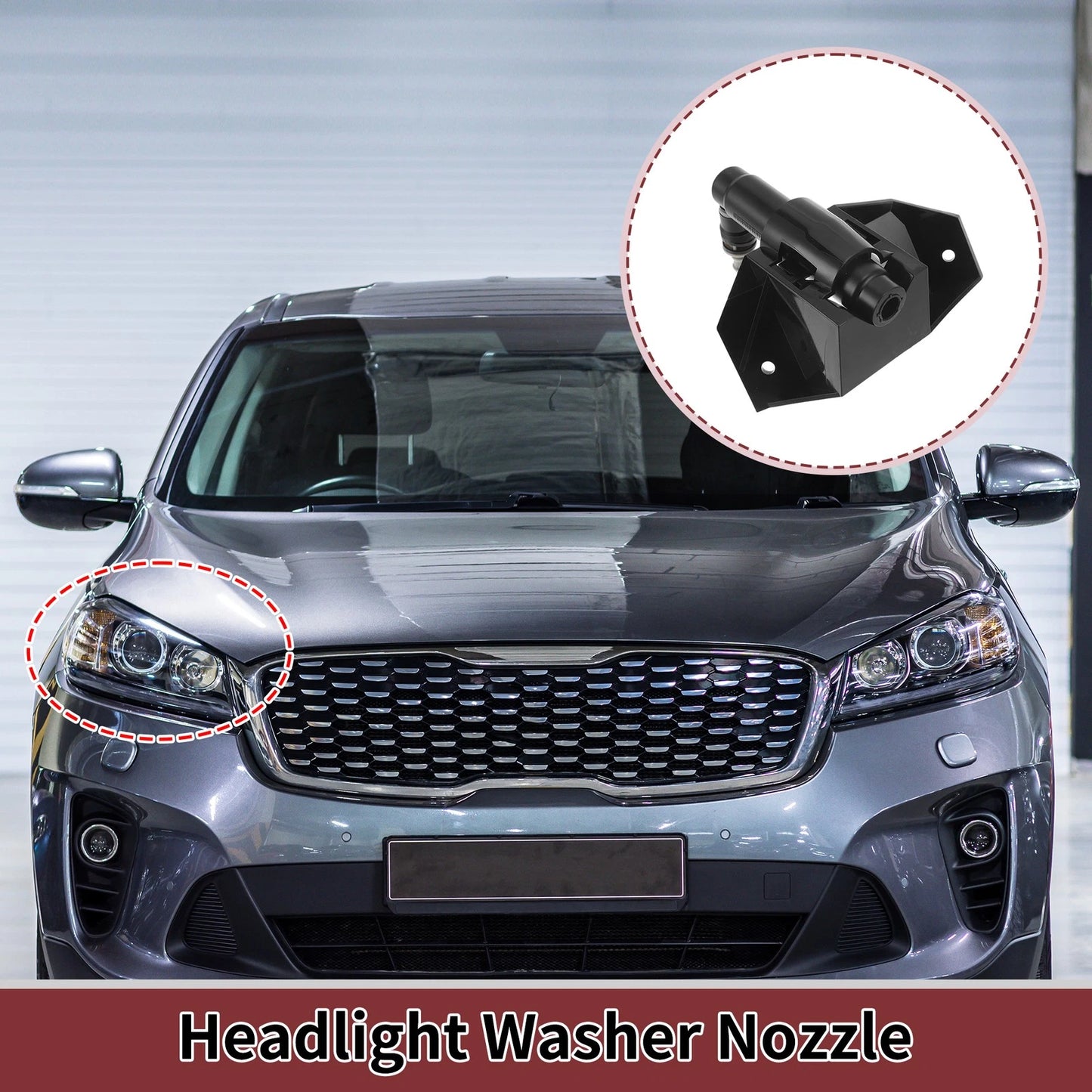 Front Passenger Side Headlight Washer Nozzle for KIA Sorento II (2009–2012) No. 986722P000