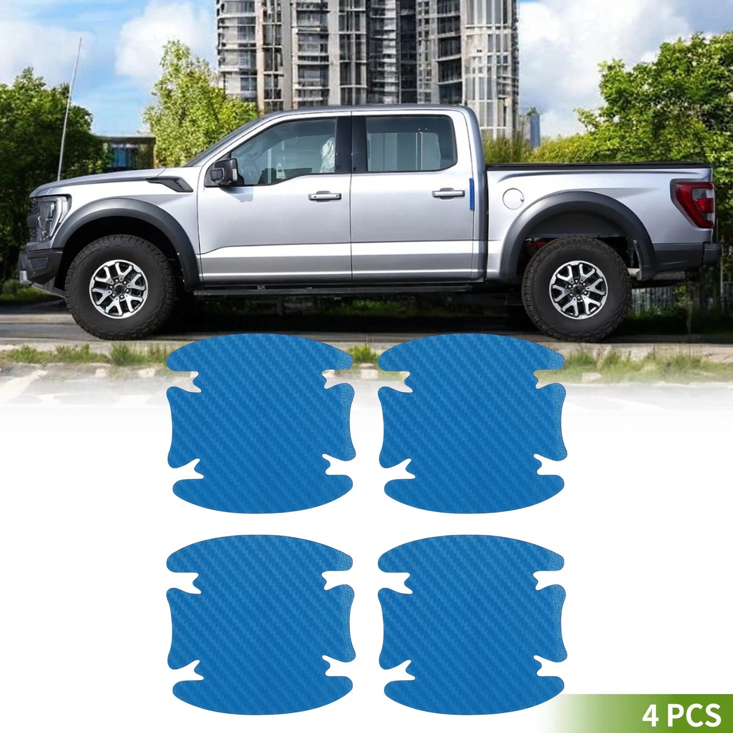 Car Door Handle Bowl Sticker for Universal Fit (83x90mm) - Light Blue